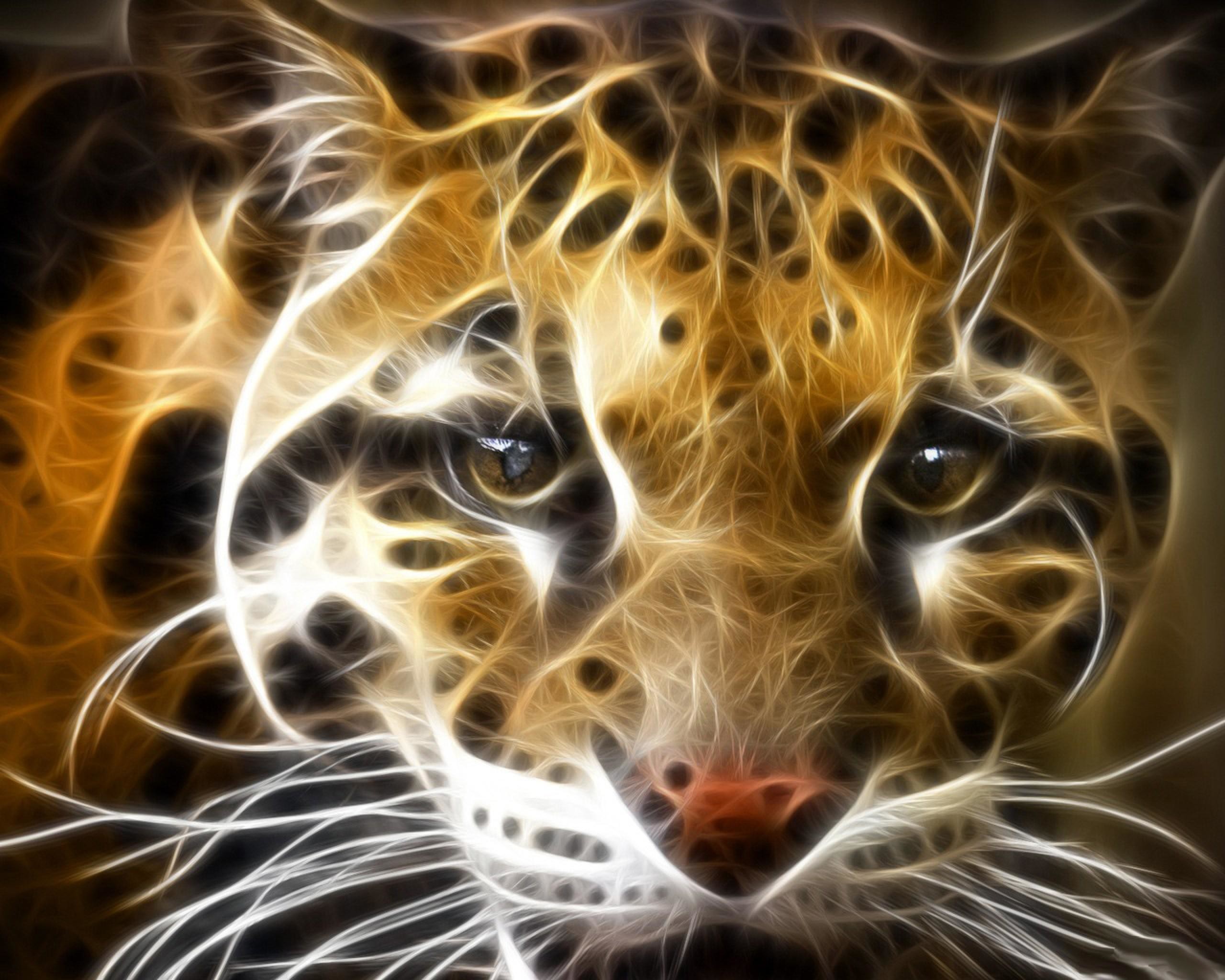 2560x2048 Fractal Spotted Wild Cat Hd Desktop Wallpaper Widescreen High