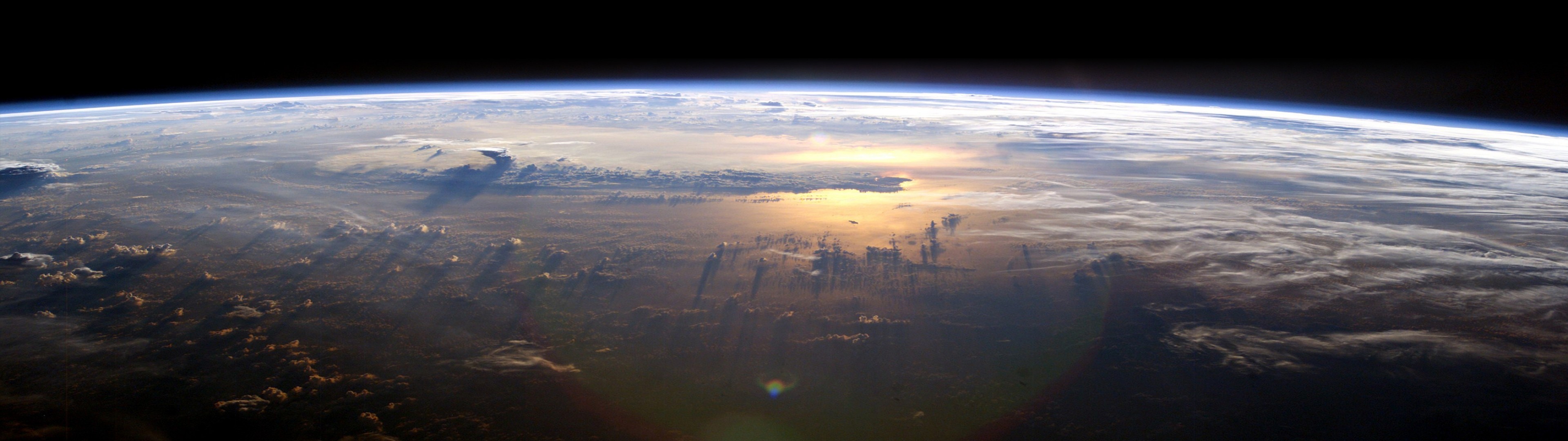 3840x1080 outer-space-earth-atmosphere-orbit--hd-wallpaper-