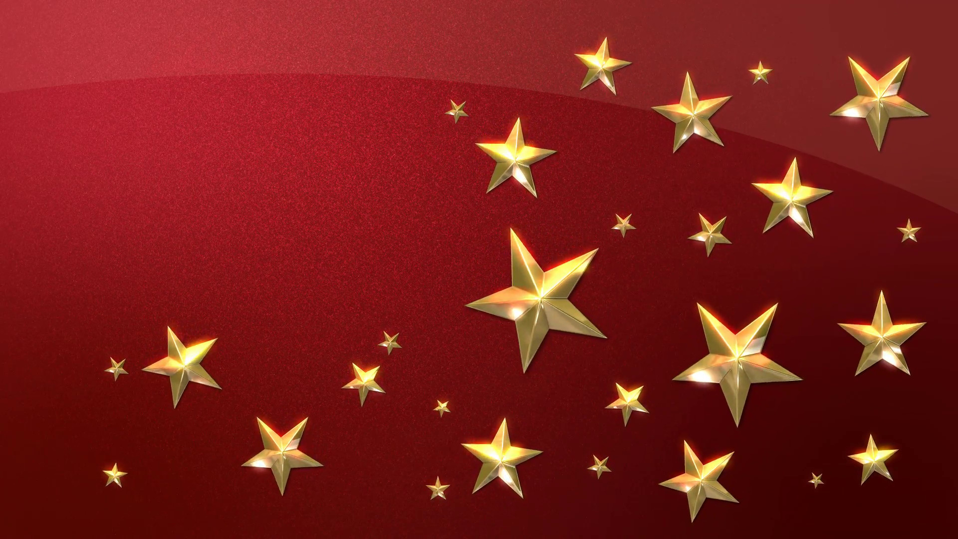 1920x1080 Subscription Library Looping Animation of Festive Gold Stars on a Sparkling  Red Background