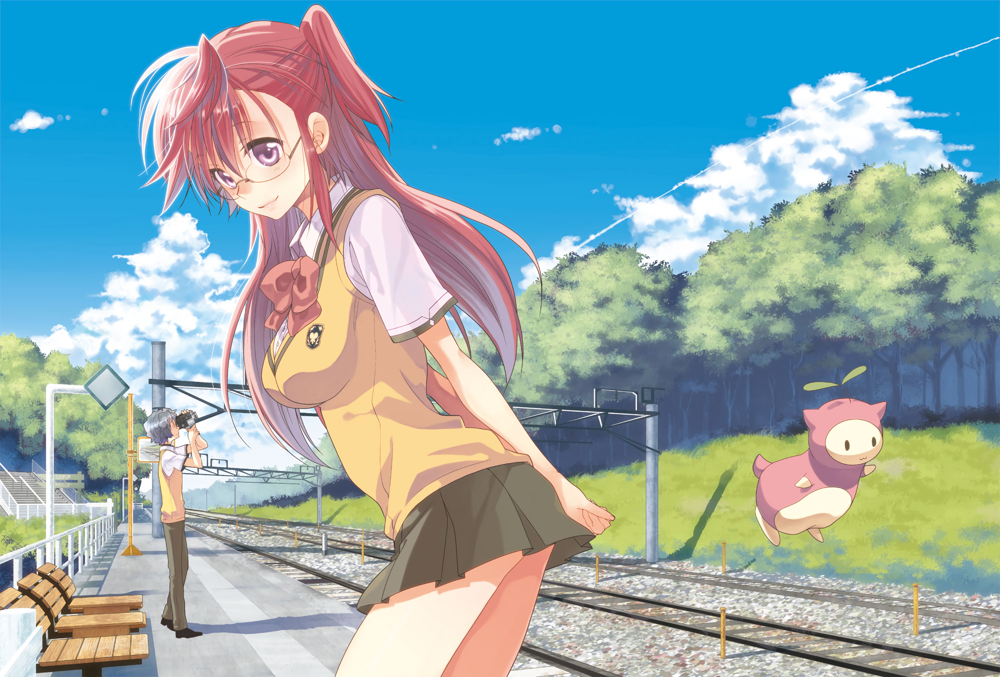 2000x1355 Anime - Waiting in the Summer Kaito Kirishima Rinon (Waiting In Summer)  Ichika Takatsuki