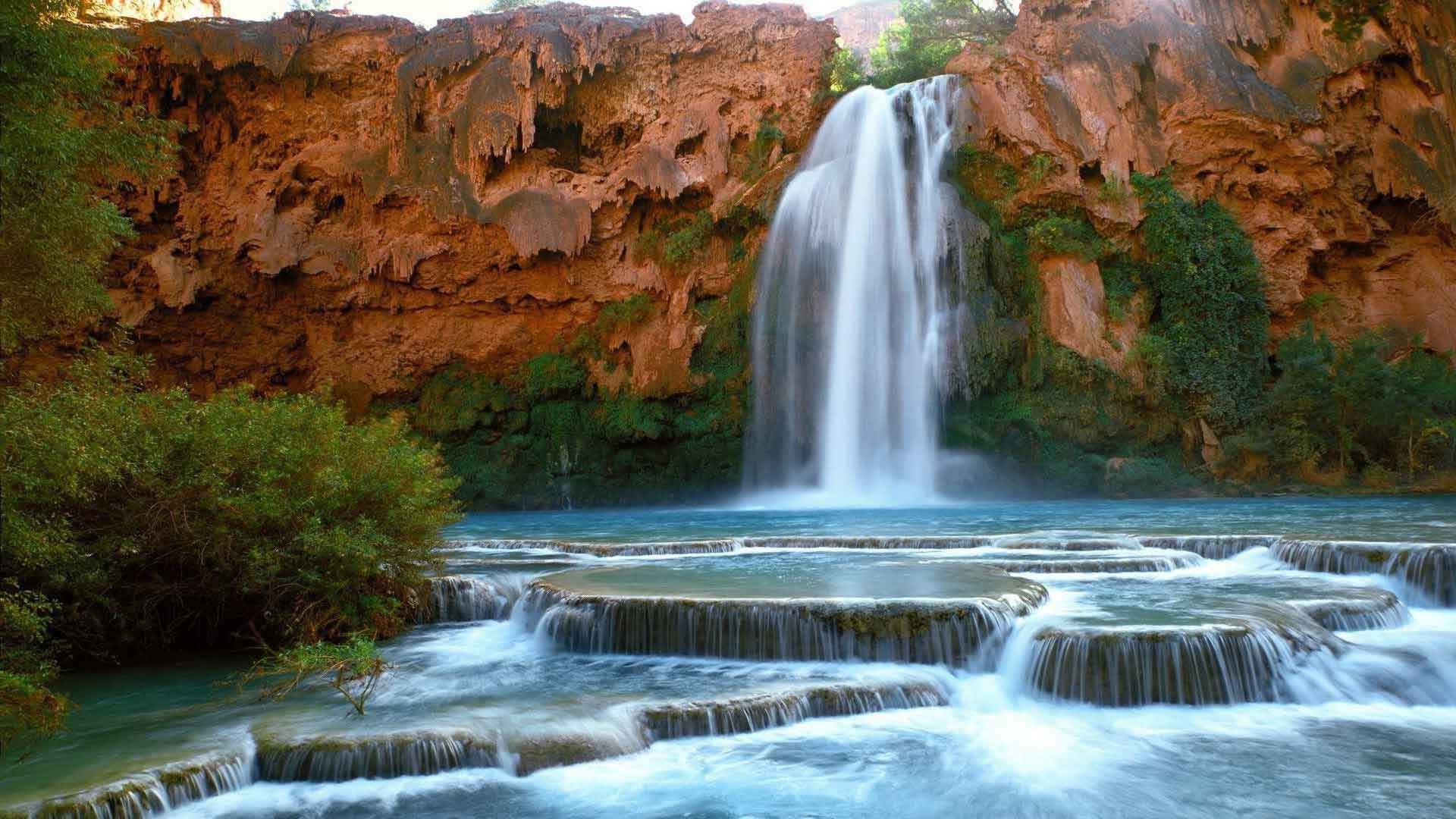 1920x1080 Waterfalls Falls Arizona Indian Background Picture Nature