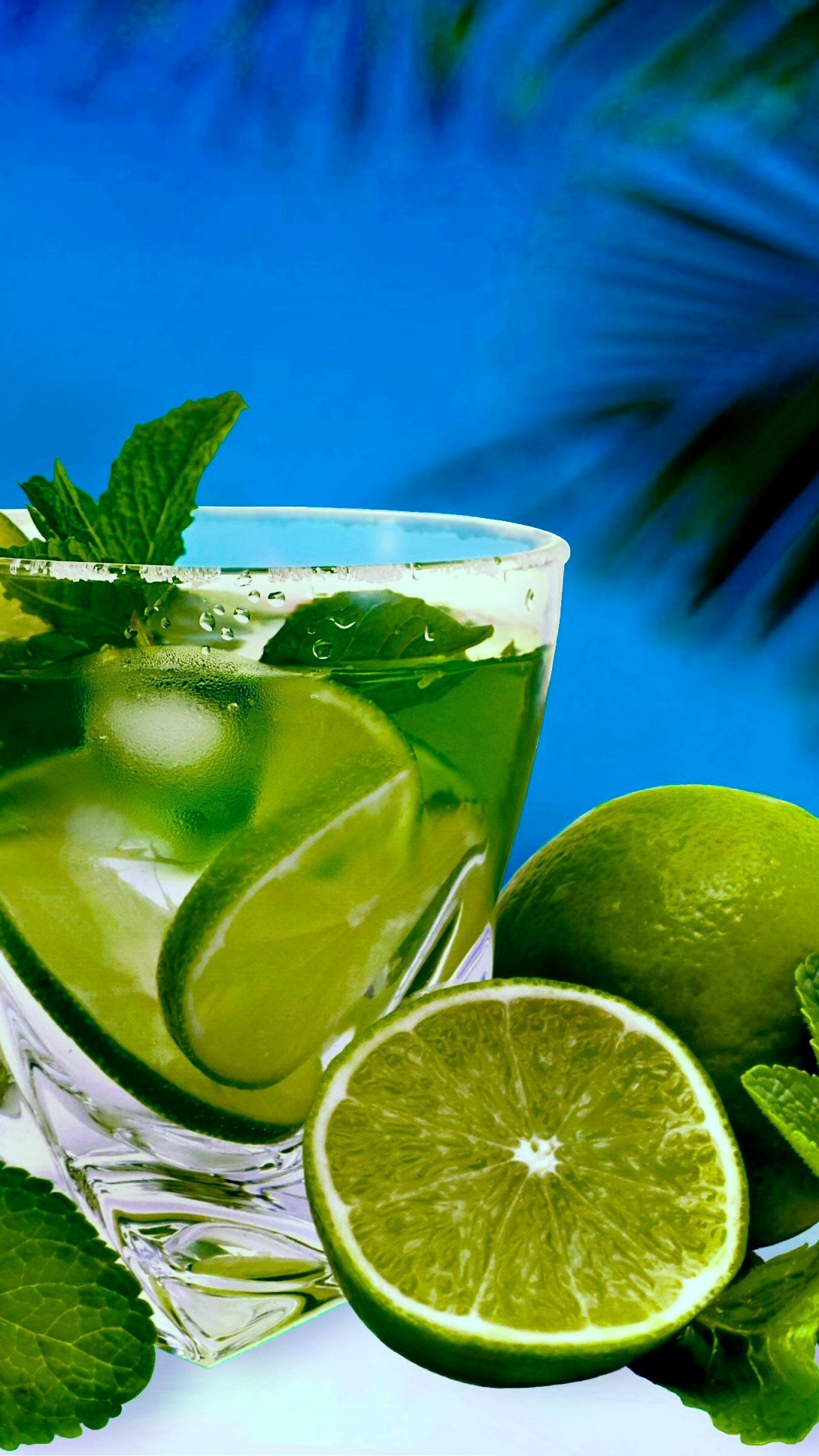 1080x1920 Green Lime Mojito Beach Summer Android Wallpaper ...