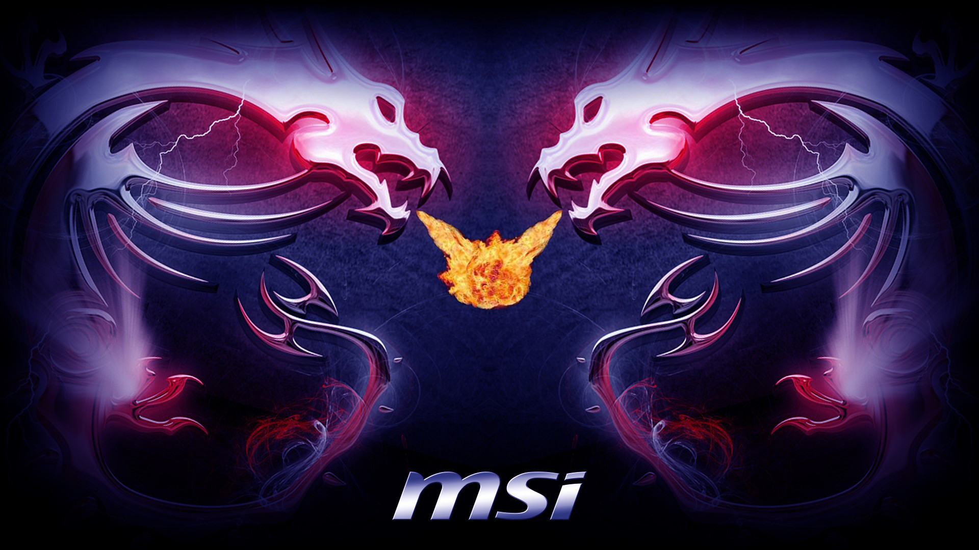 1920x1080 msi twin dragon logo fire