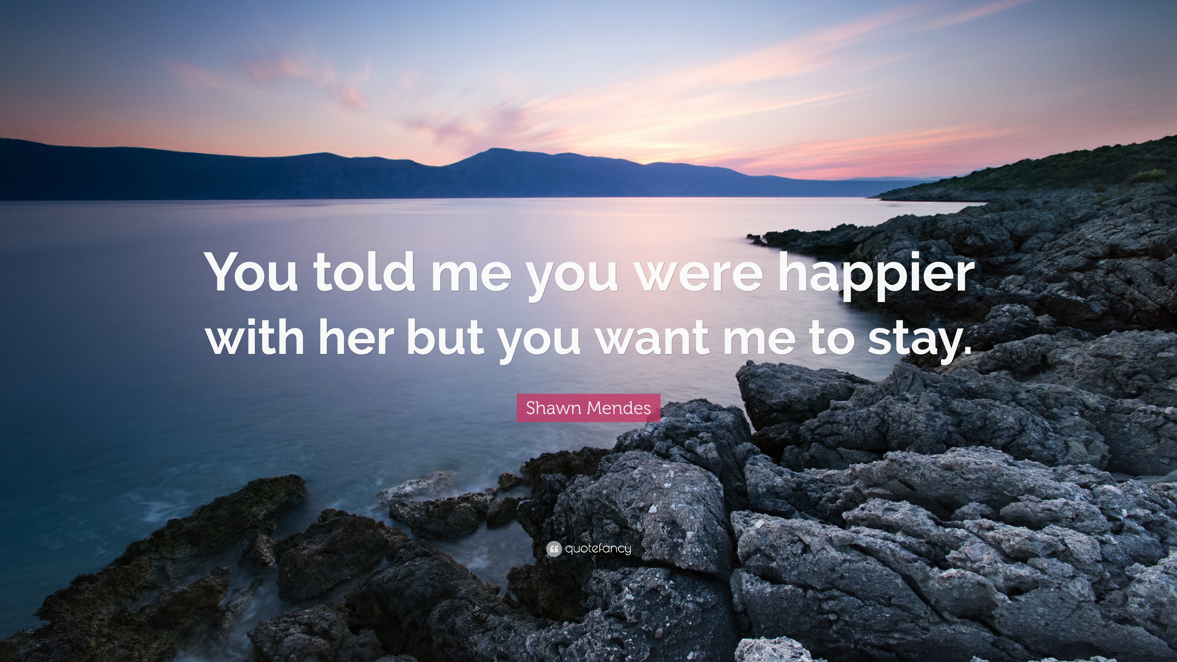 3840x2160 Shawn Mendes Quote: “You told me you were happier with her but you want