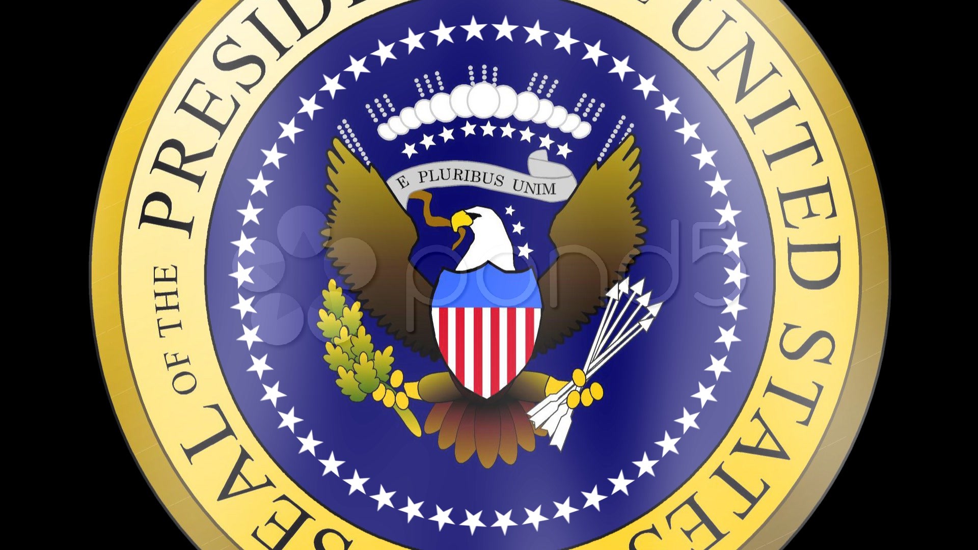1920x1080 Presidential Seal 02 W/ Alpha (30Fps) Stock Video 486670 | HD Stock .