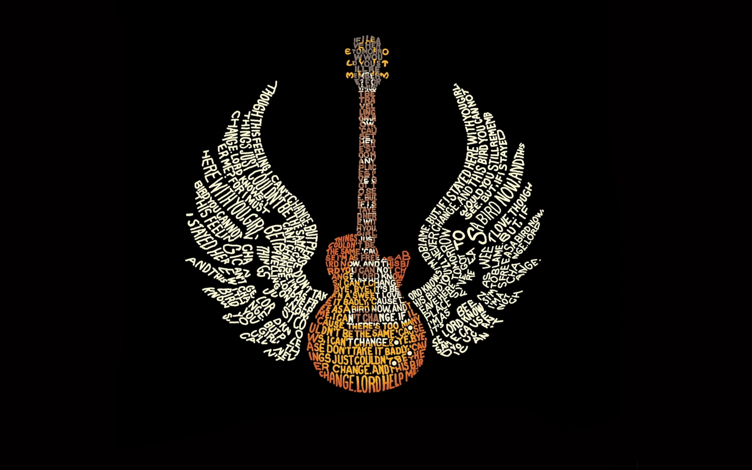 2560x1600 music typography les paul lynyrd skynyrd guitars lyrics free bird 1680x1050 wallpaper  Wallpaper HD