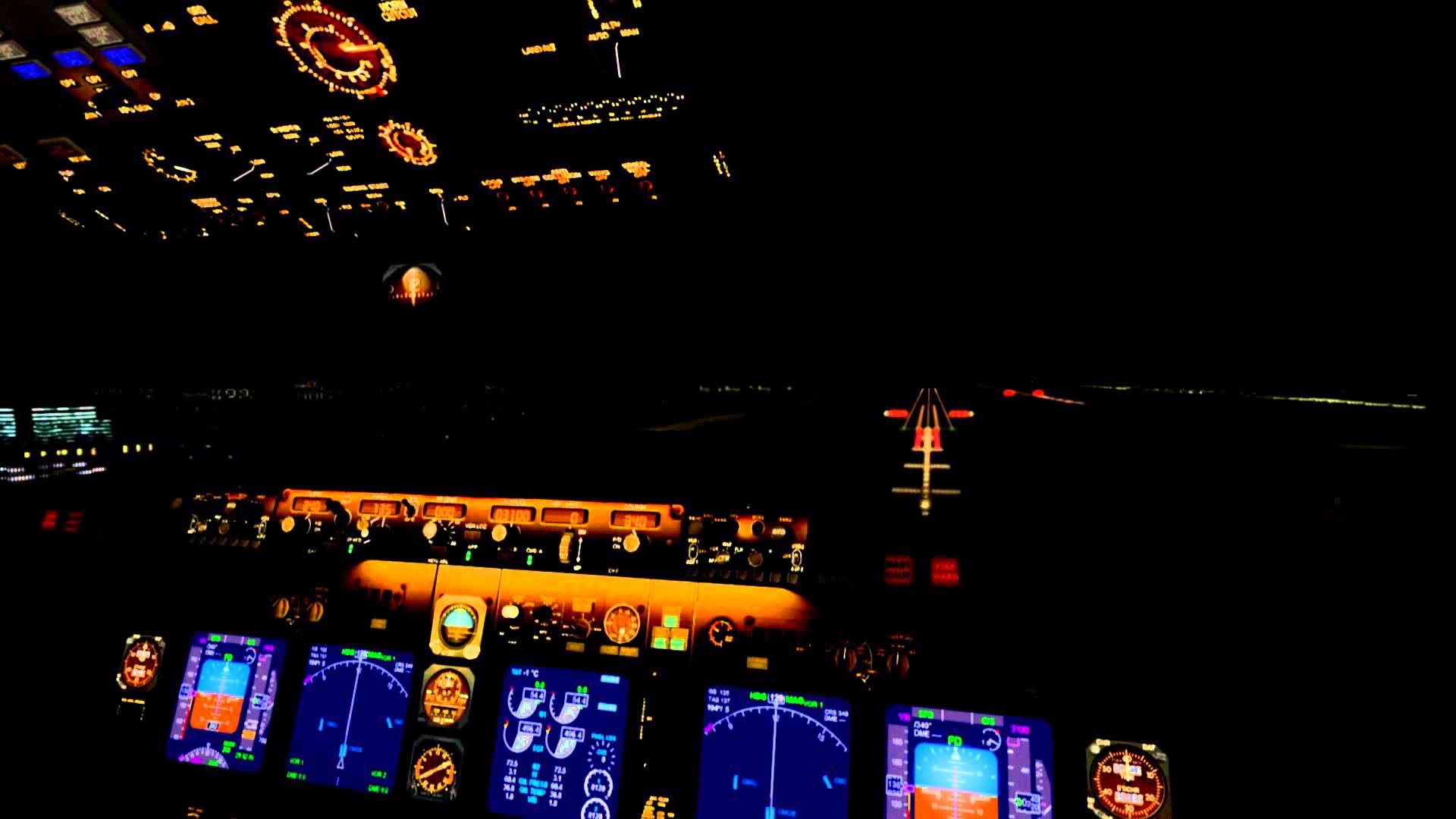 1920x1080 FSX HD boeing 737-600 cockpit night landing - YouTube