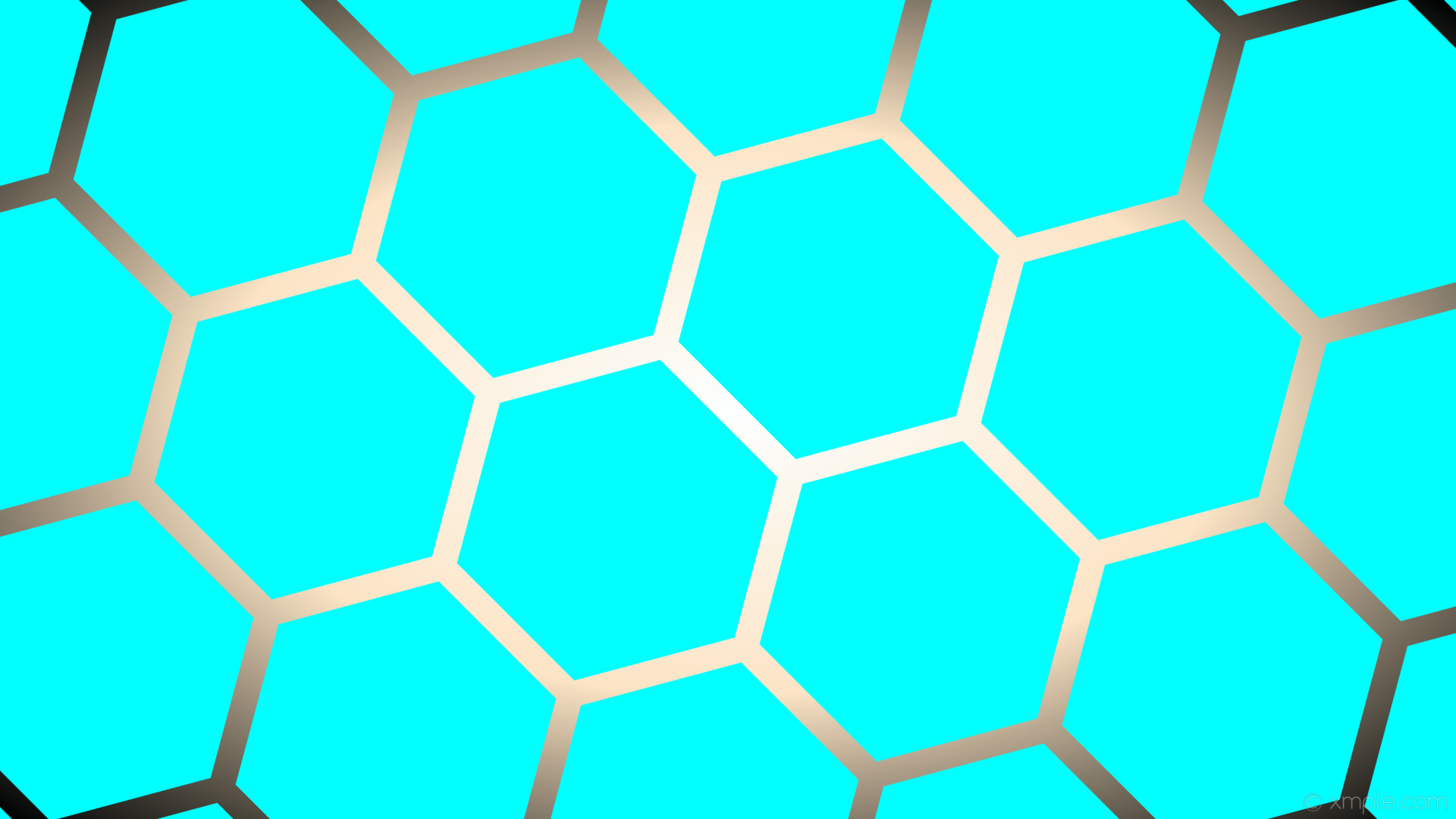 1920x1080 wallpaper glow brown blue hexagon gradient white black aqua cyan bisque  #00ffff #ffffff #