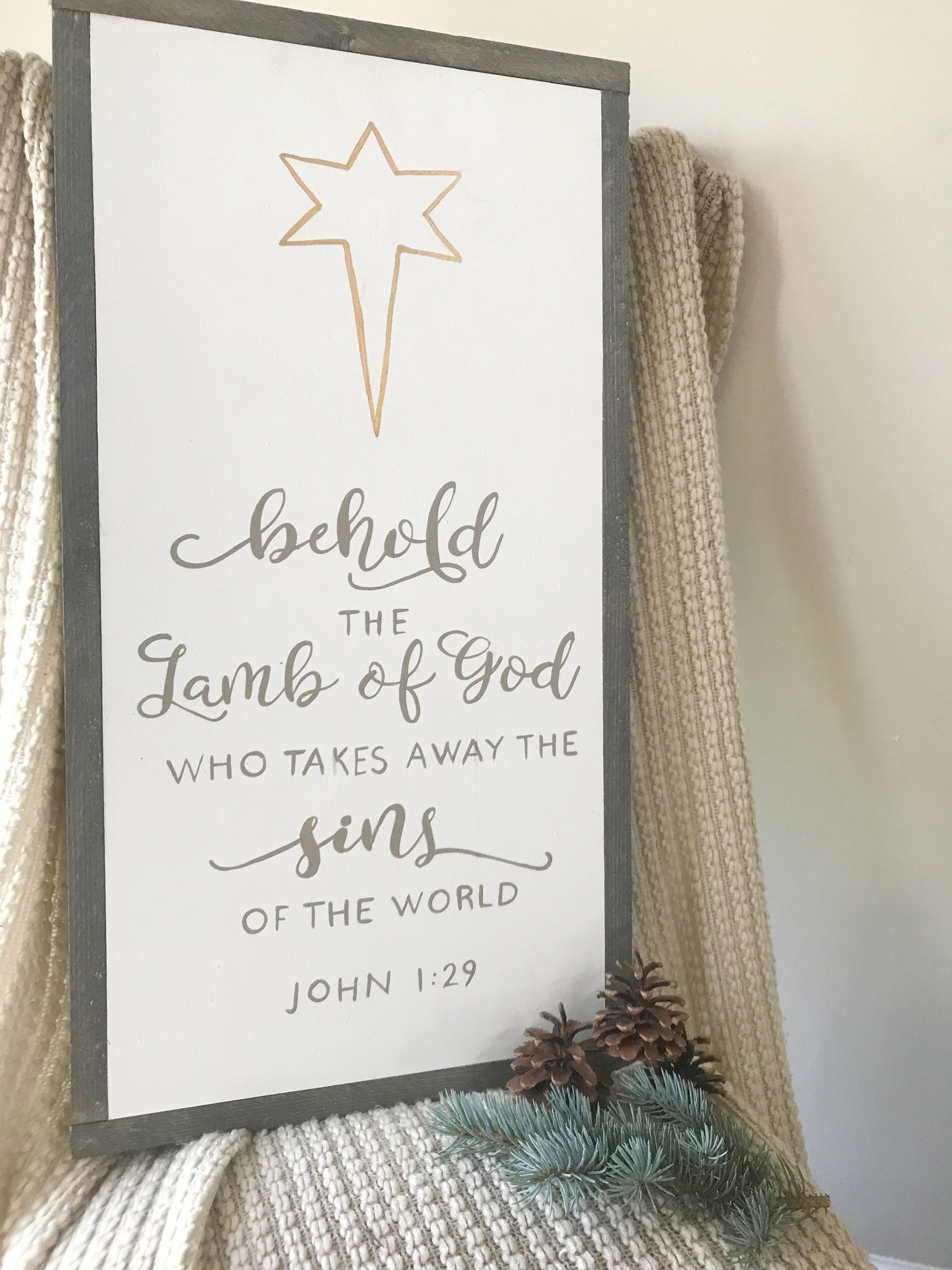 1500x2000 Behold the Lamb of God - Wood Christmas Sign