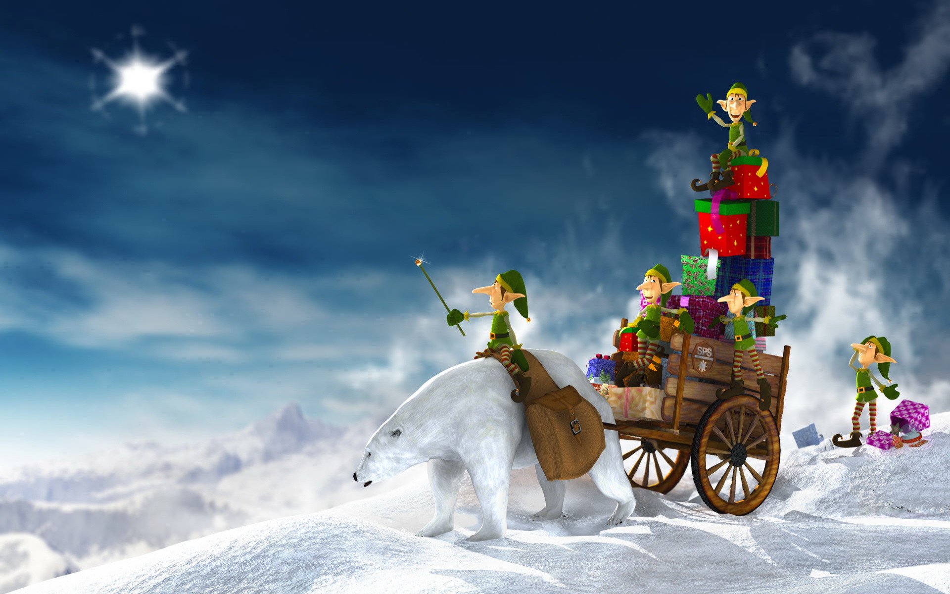 1920x1200 Christmas Dwarfs And Gifts