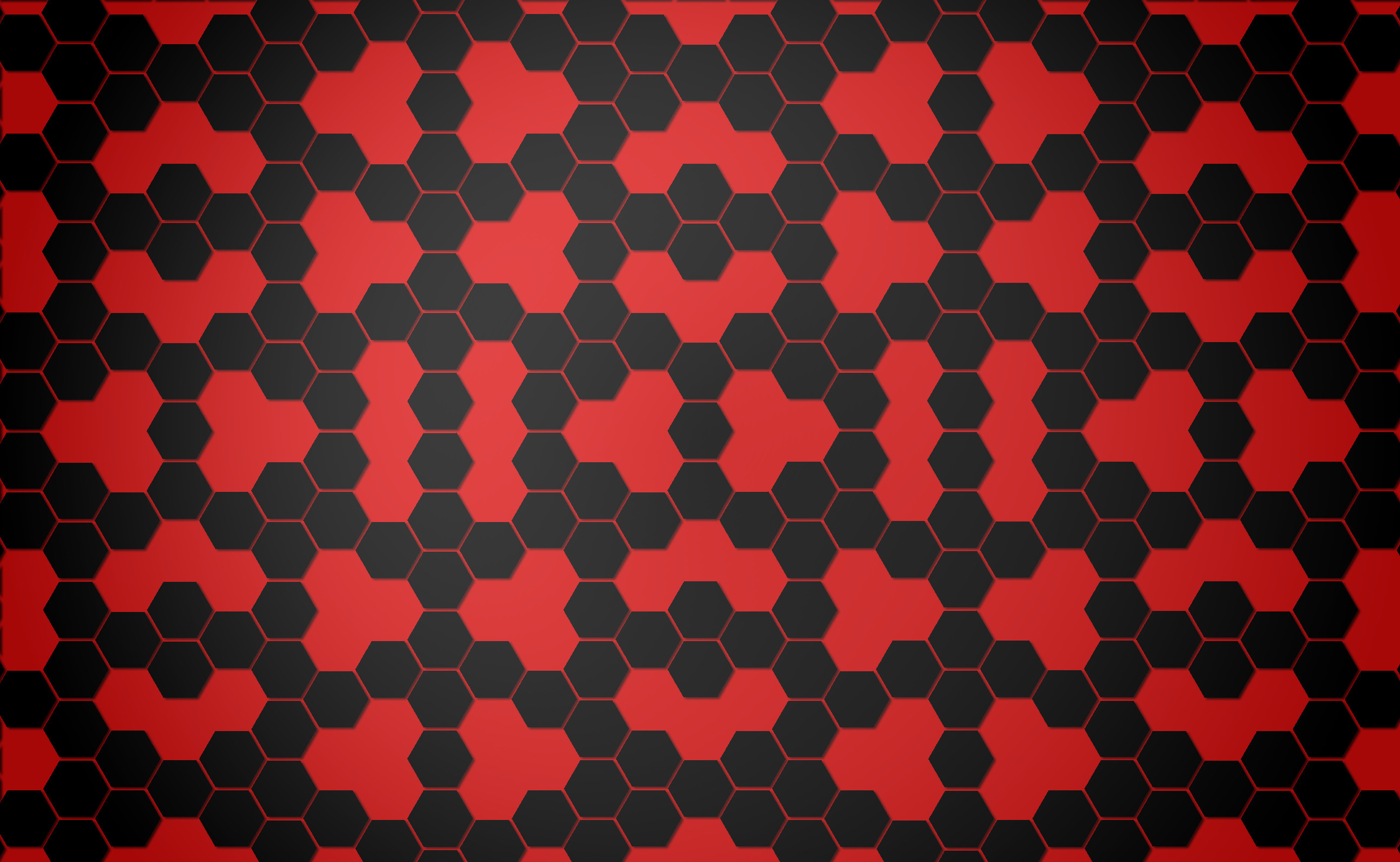 2600x1600 Abstract - Pattern Black Hexagon Red Abstract Wallpaper