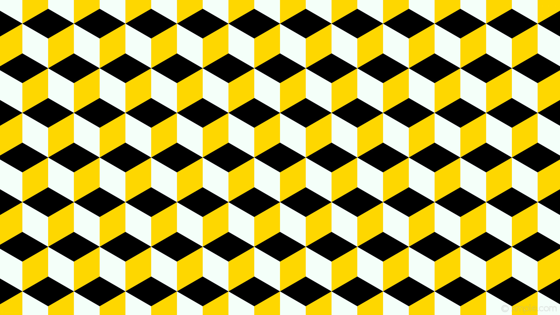 1920x1080 wallpaper yellow 3d cubes white black mint cream gold #000000 #f5fffa  #ffd700 0