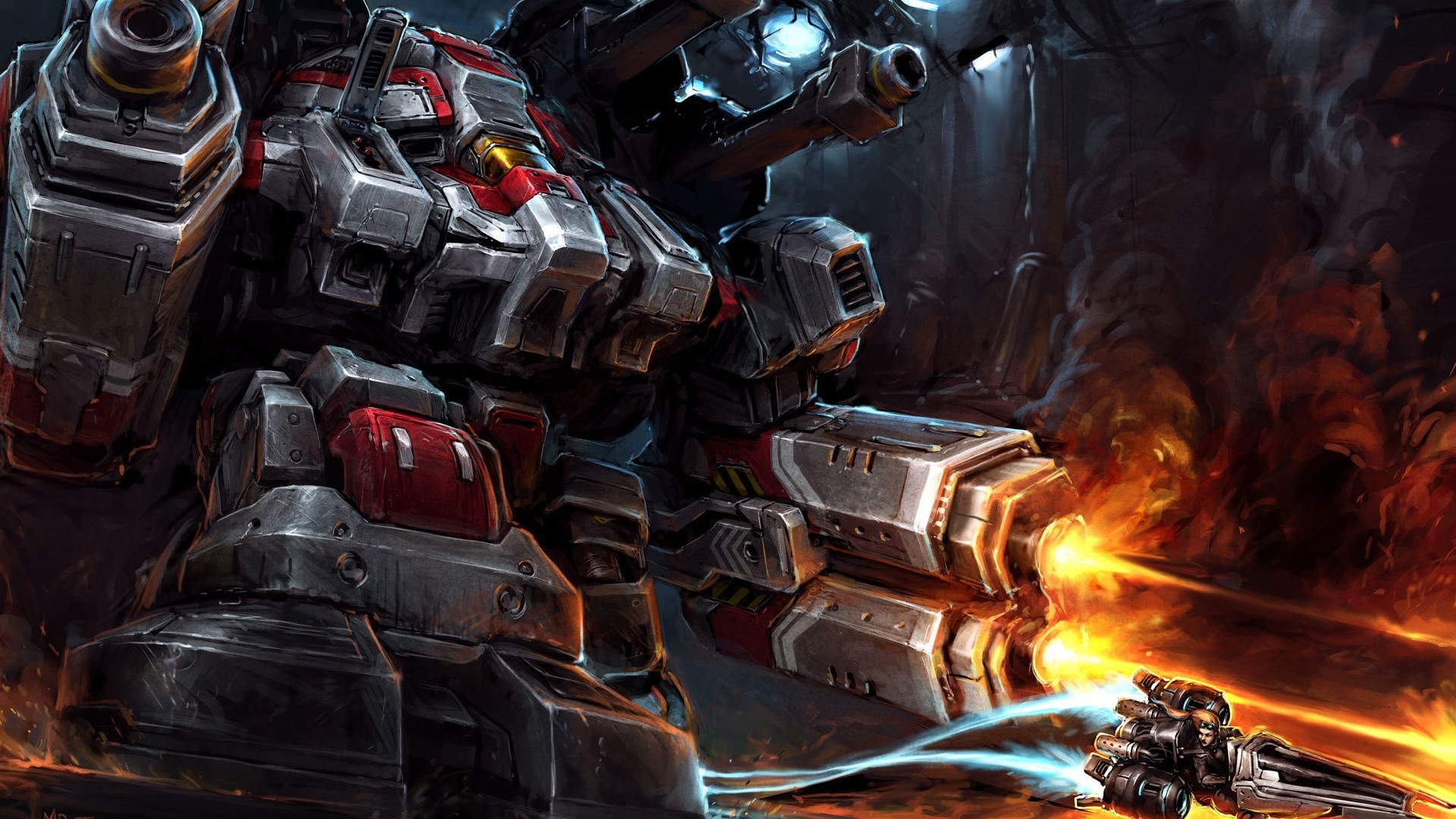 1920x1080 Full HD Wallpaper thor starcraft 2 robot volley giant .