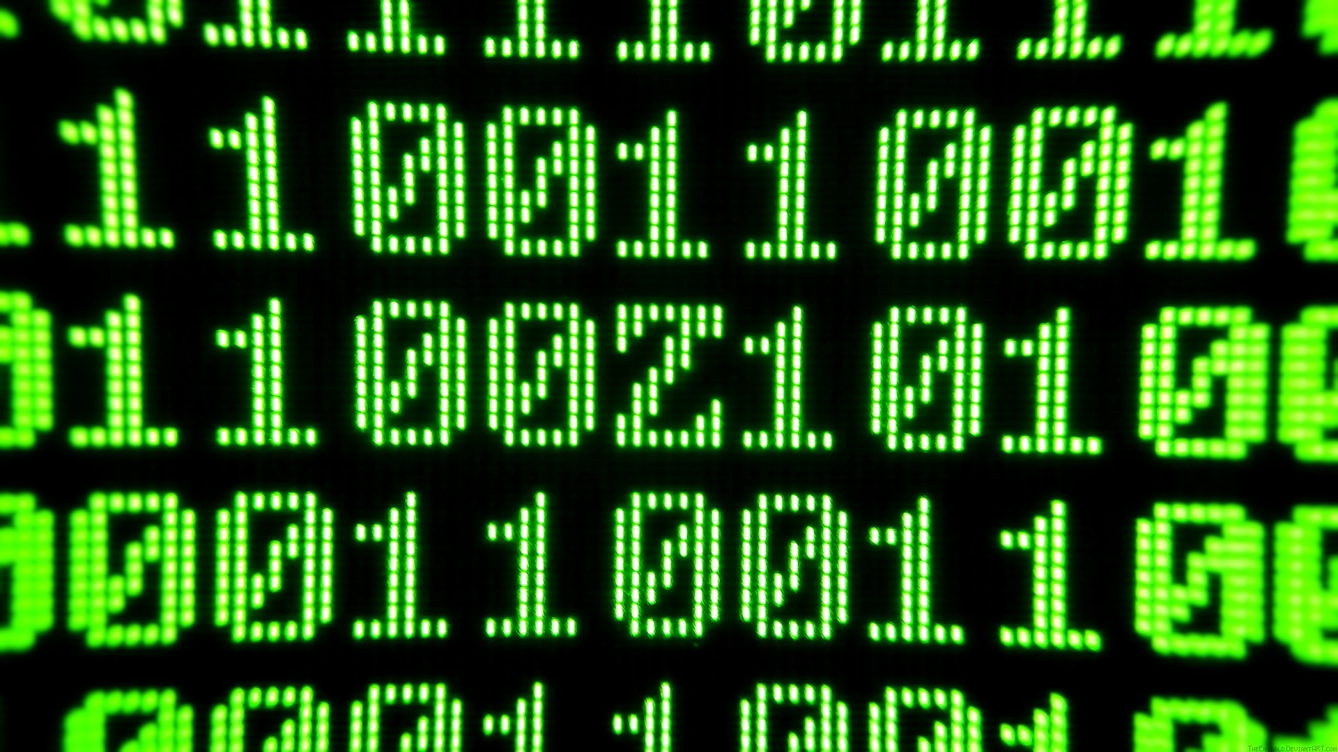 1920x1080 General  green black contrast The Matrix pixels binary code  computer