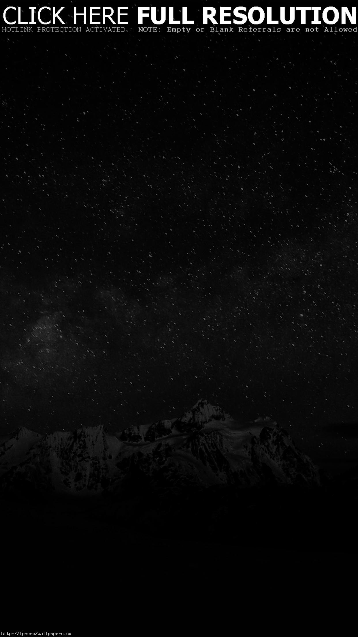 1242x2208 Starry Night Sky Mountain Nature Bw Dark Android wallpaper - Android HD  wallpapers