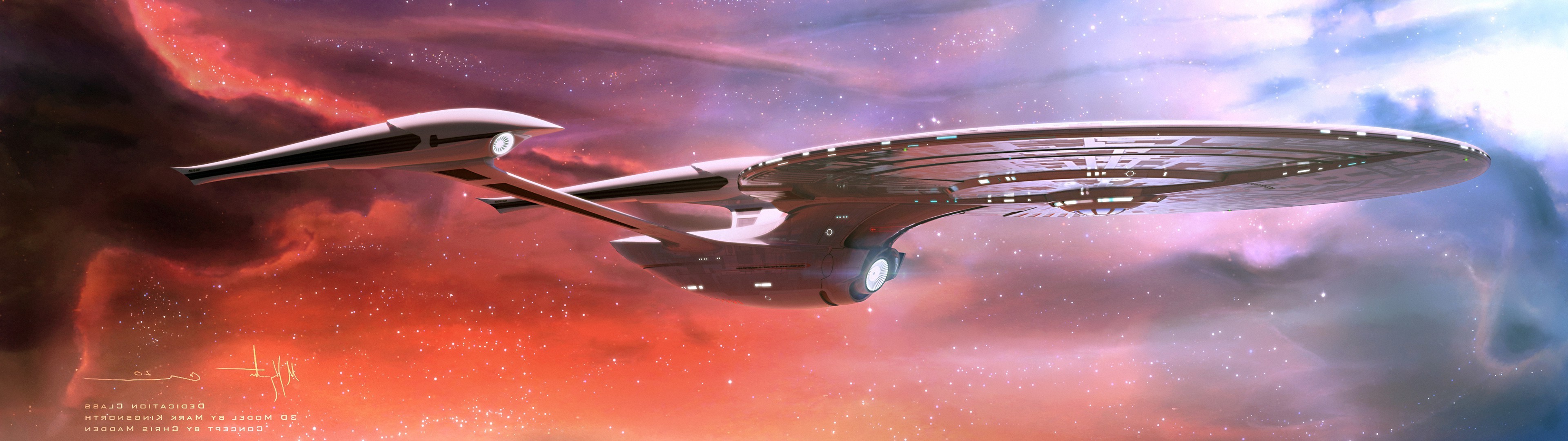 3840x1080 Star Trek, USS Enterprise (spaceship), Space, Nebula, Multiple Display  Wallpapers HD / Desktop and Mobile Backgrounds