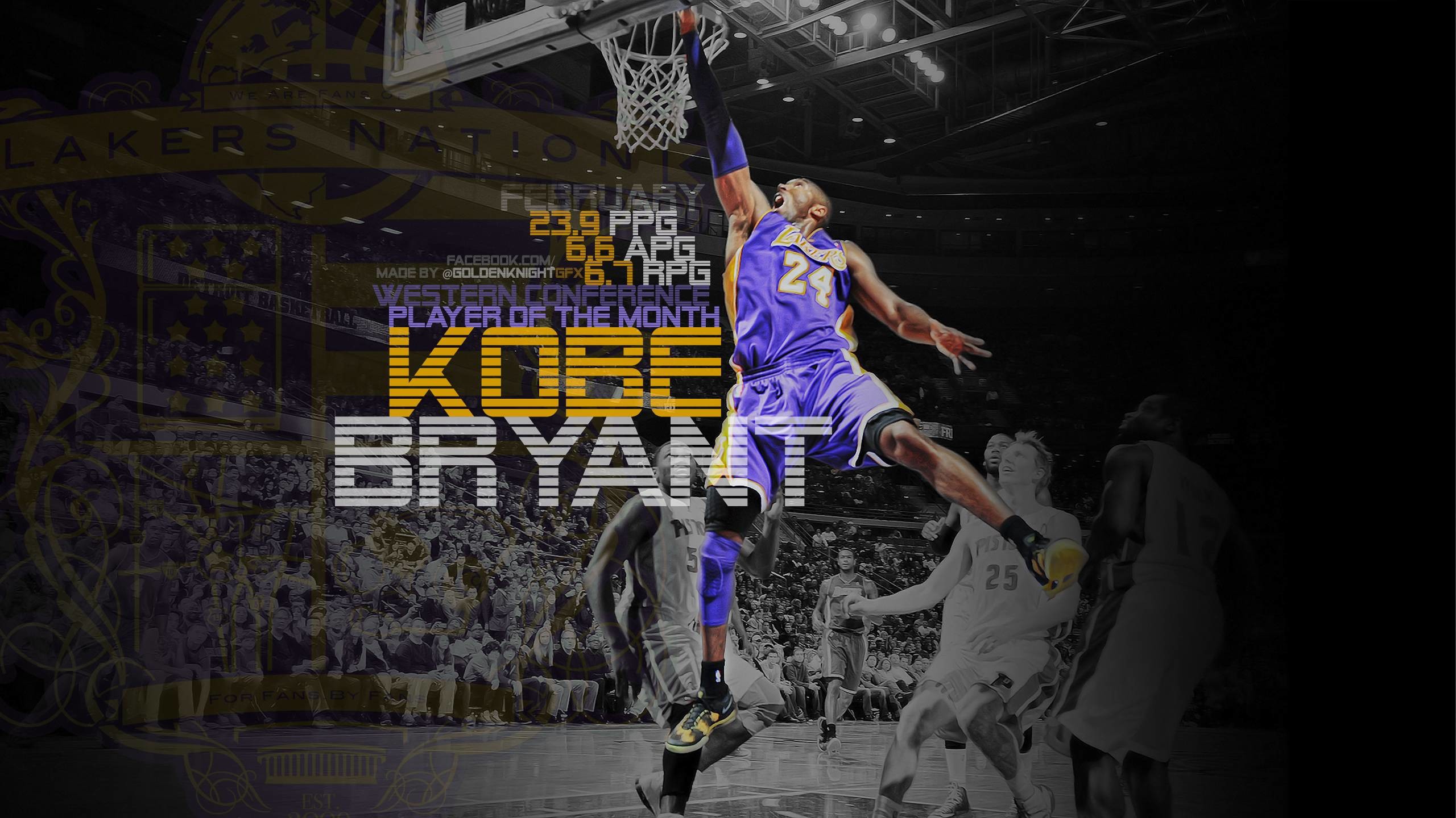 2560x1440 Lakers Wallpaper: Kobe Bryant Wins Western Player of the Month .