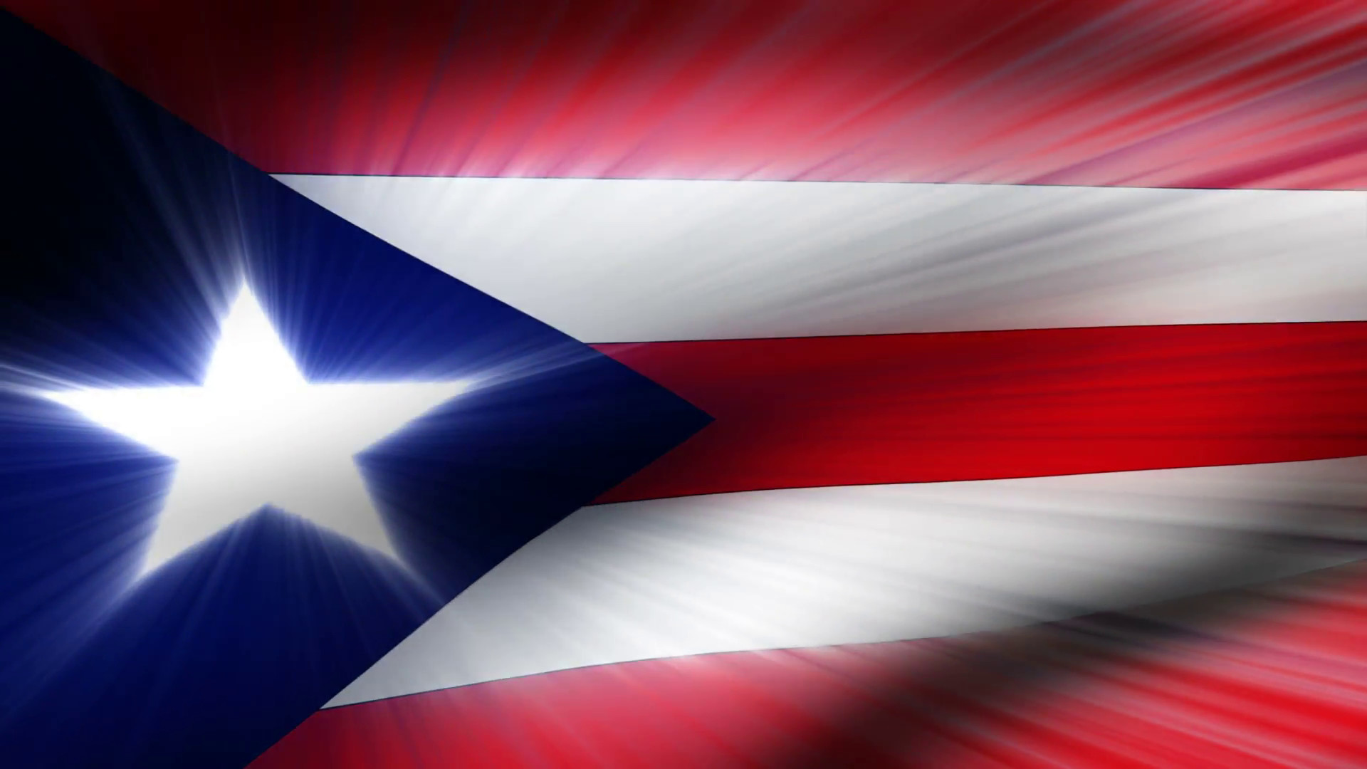 1920x1080 Flag FX0803: Close-up flag of Puerto Rico ripples in a breeze (Loop