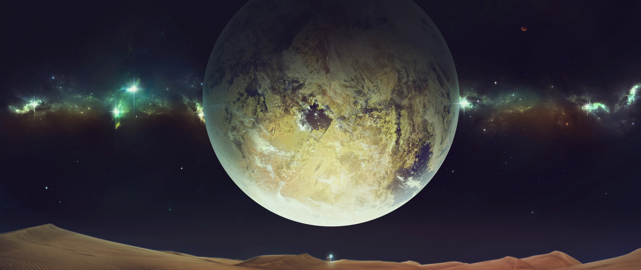 2560x1080 Preview wallpaper space, planet, sky 