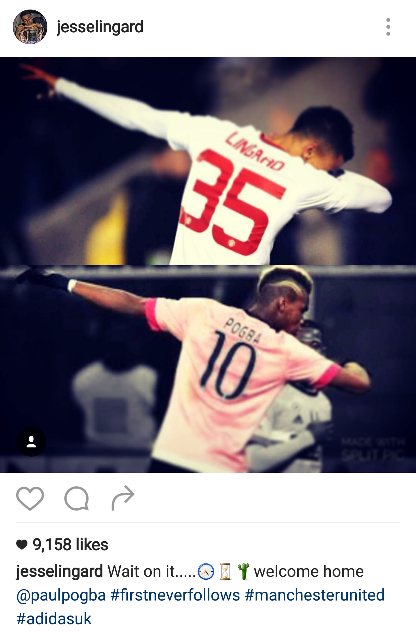 1440x2188 ... Pogba in 2011, is understandably excited about his friend returning to  United. He posted this image on Instagram, showing them both performing the  'Dab' ...