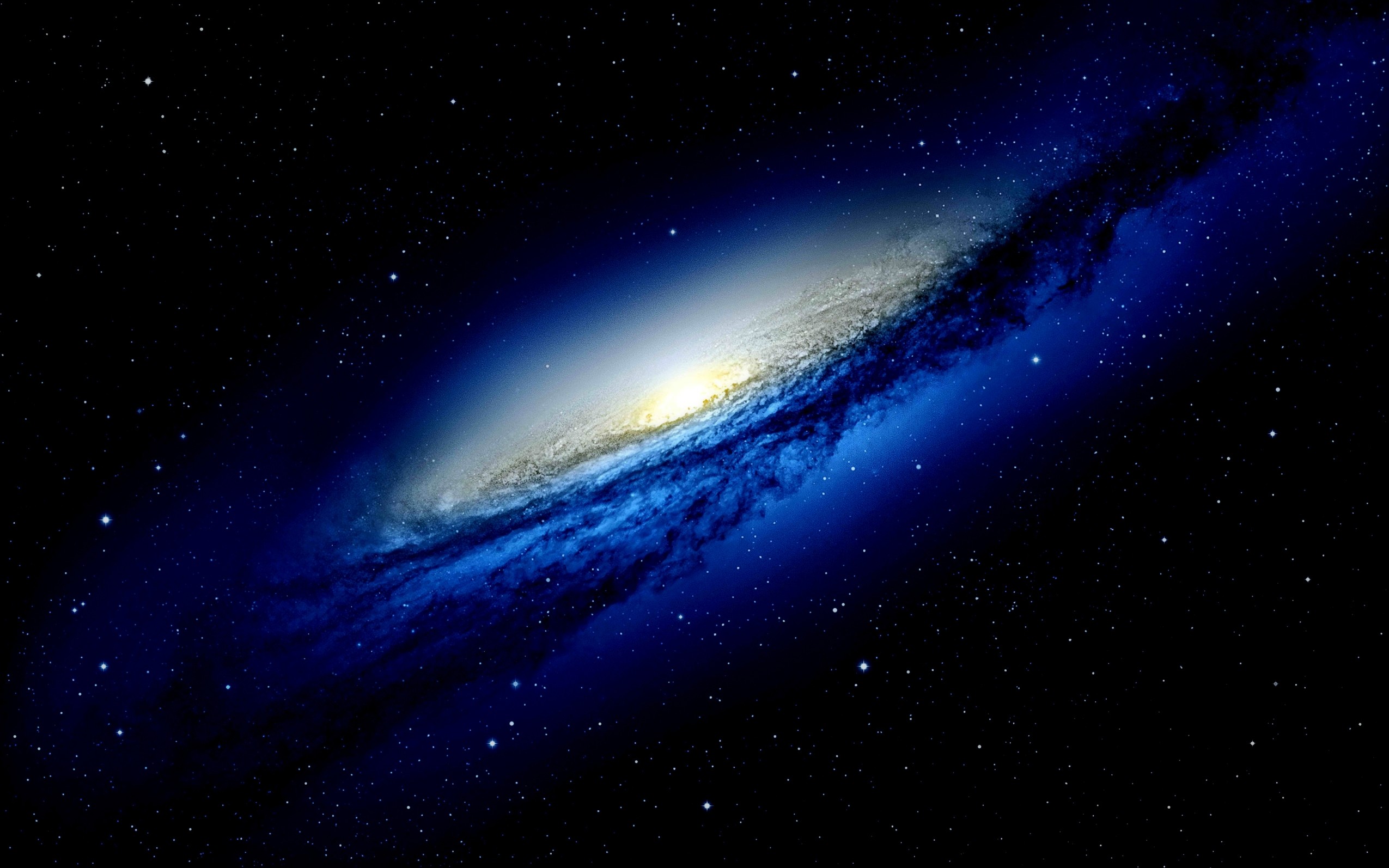 2550x1594 Blue Galaxy In Dark Space