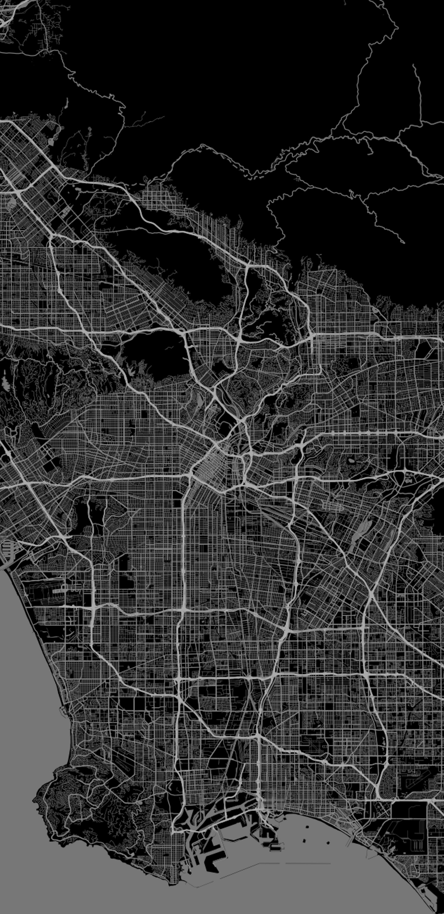 1440x2960 PhotoLos Angeles map cell phone wallpaper ...