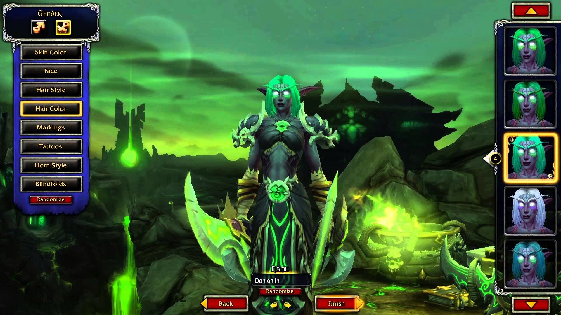1920x1080 World of Warcraft Legion - Night Elf Female Demon hunter customizations -  YouTube