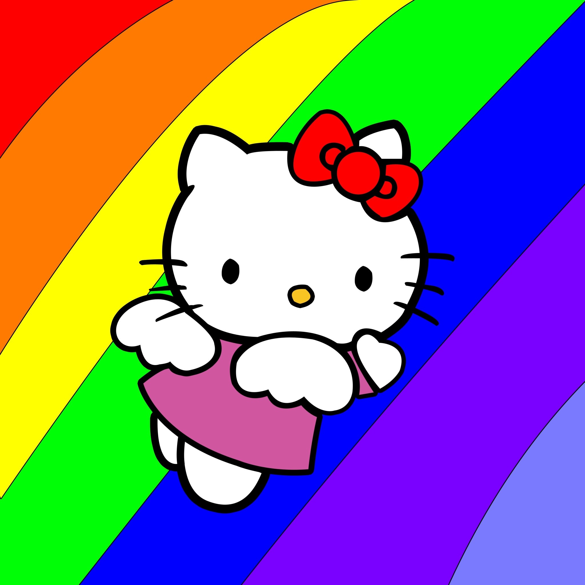 2048x2048 Colorful Hello Kitty - Tap to see more cute hello kitty wallpapers! -  @mobile9