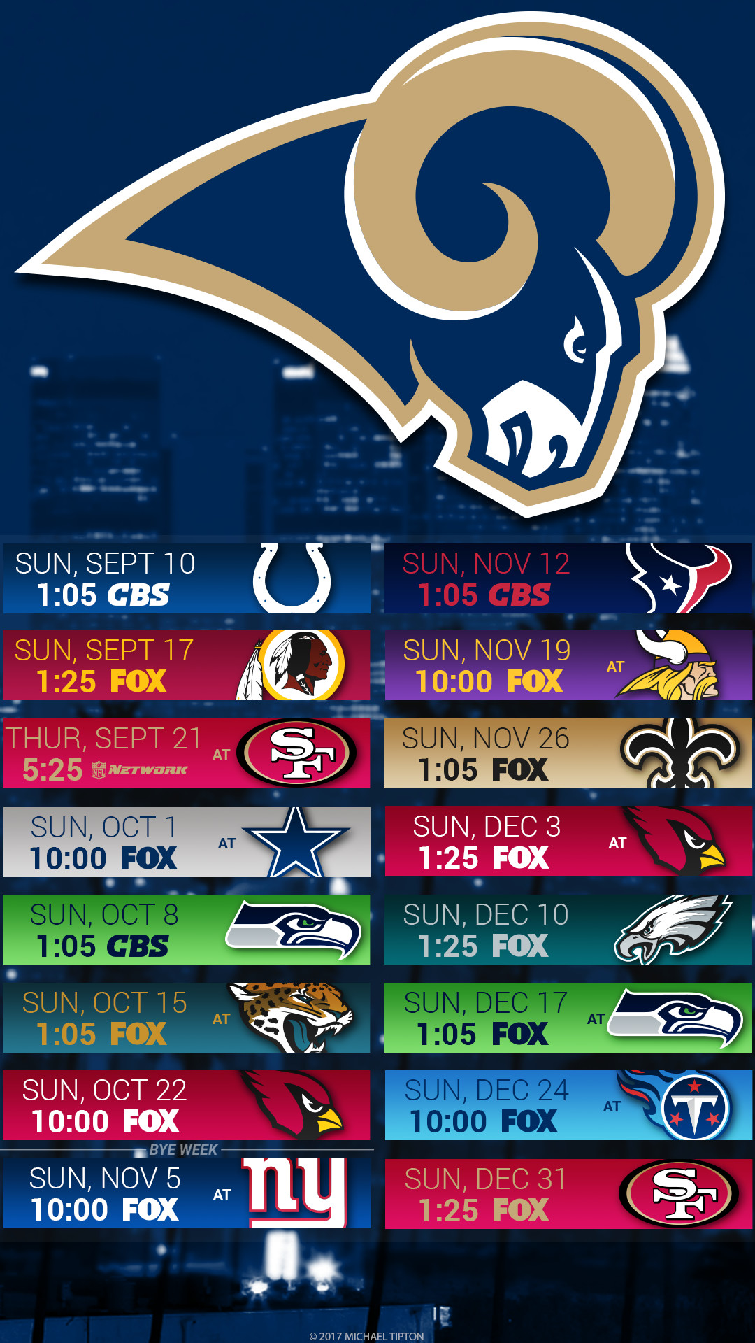 1080x1920 2017 Los Angeles Rams Wallpapers PC iPhone Android 