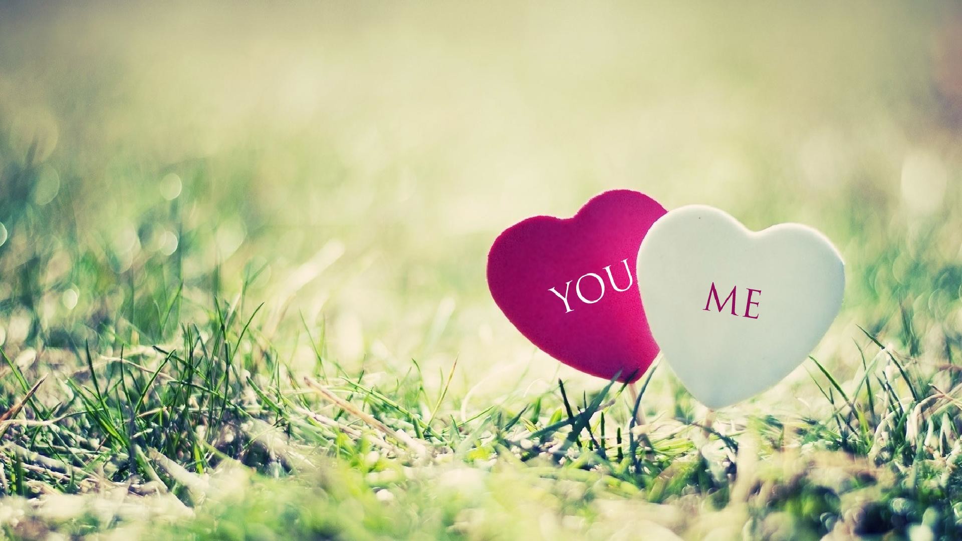 1920x1080 You and me cute hearts