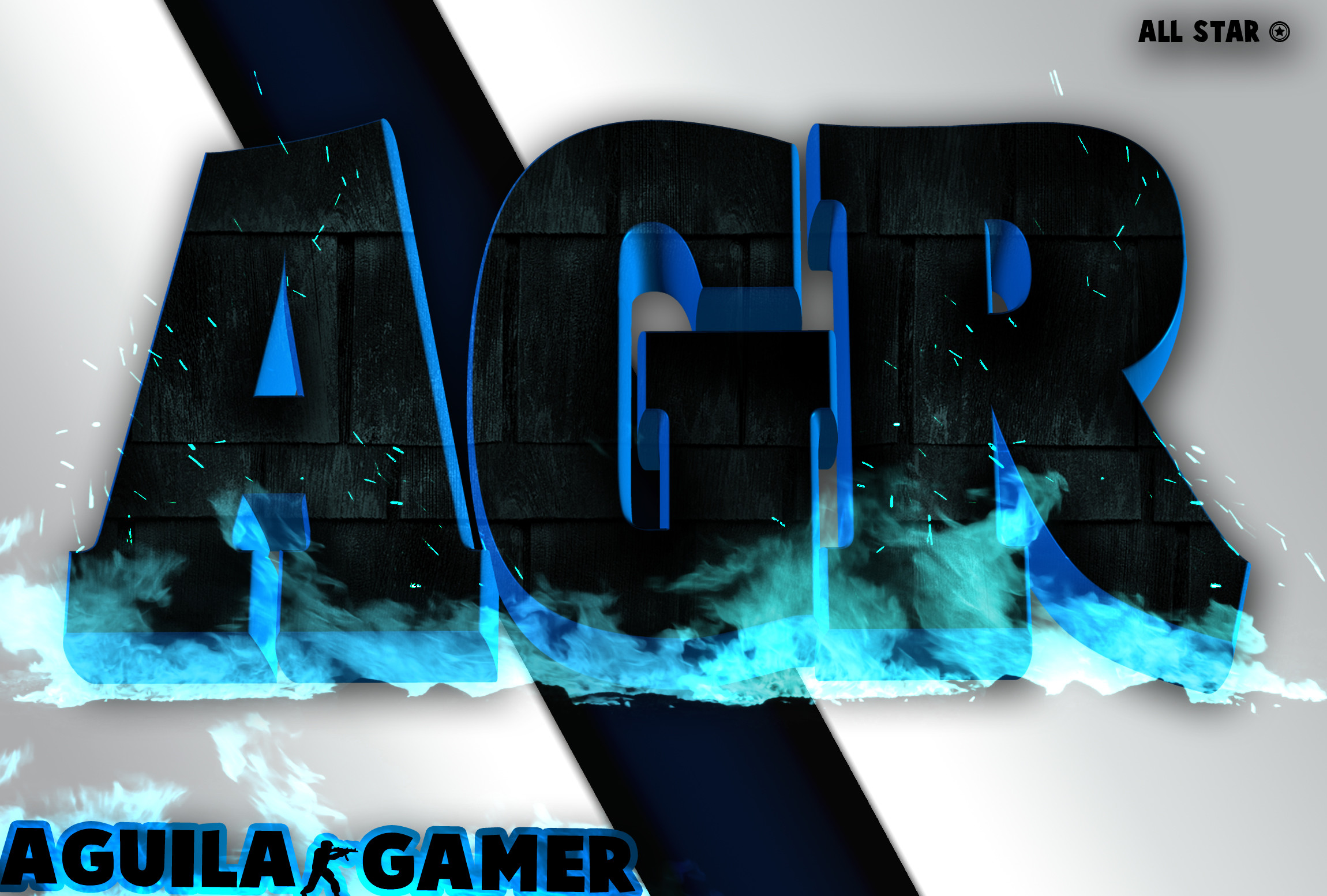 2300x1553 ... Blue fire AGR logo/wallpaper by Thepedro0403