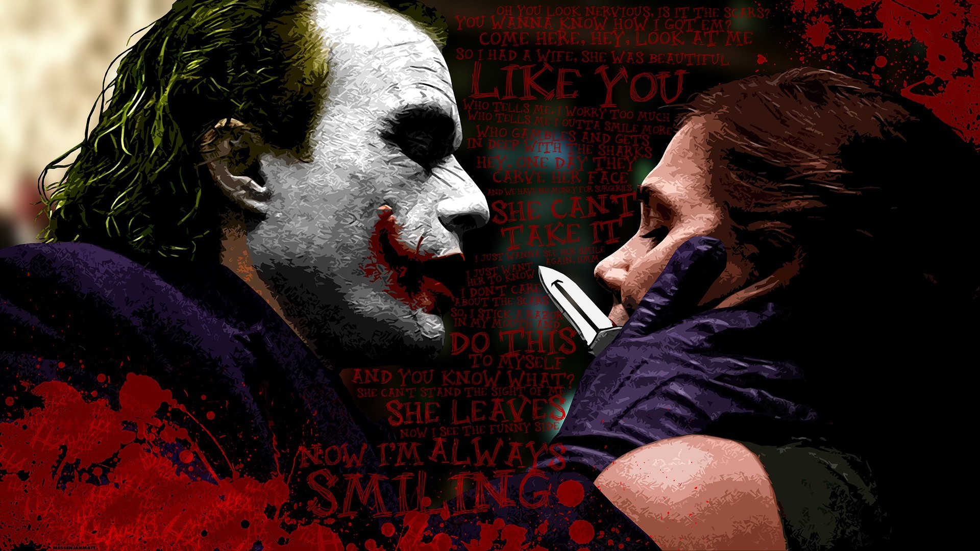 1920x1080 Quotes Batman Maggie Gyllenhaal Rachel Dawes Dark Knight Joker Blood  Splatters Knives Typography #quotes #