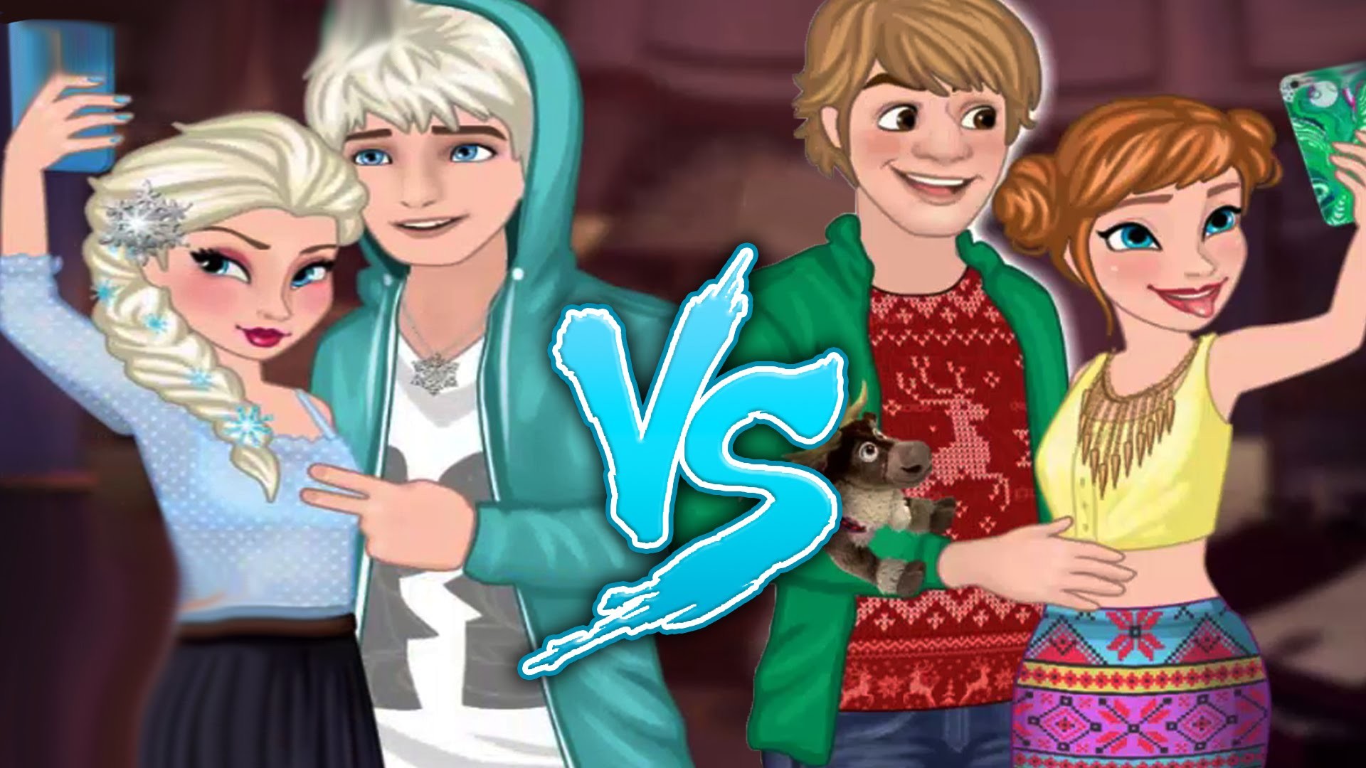 1920x1080 Frozen Couples Selfie Battle - Elsa & Jack Frost VS Anna & Kristoff - Dress  Up Games For Kids HD - YouTube