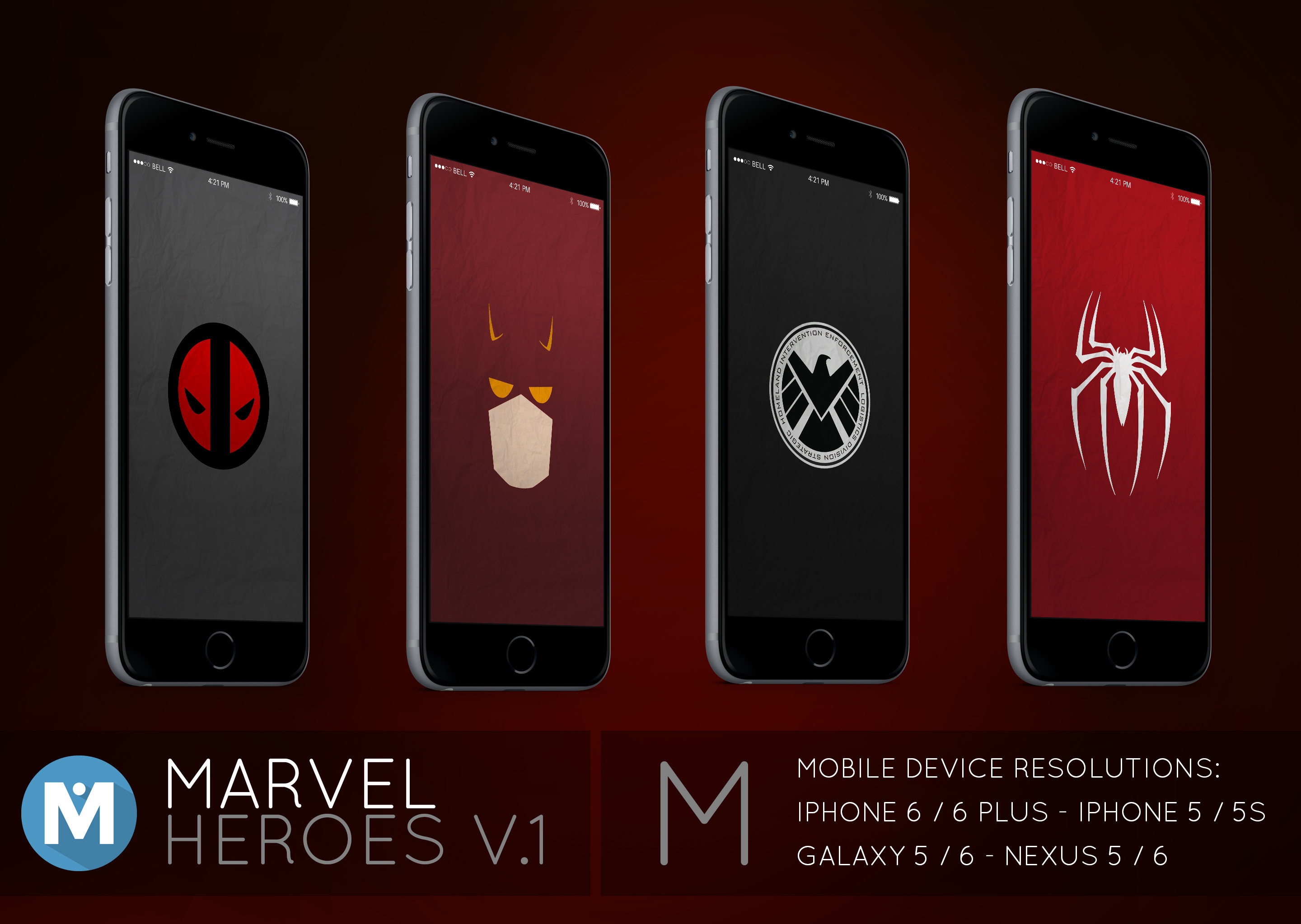 2880x2045 ... MOBILE : Marvel Heroes 1 Wallpaper Pack by polygn