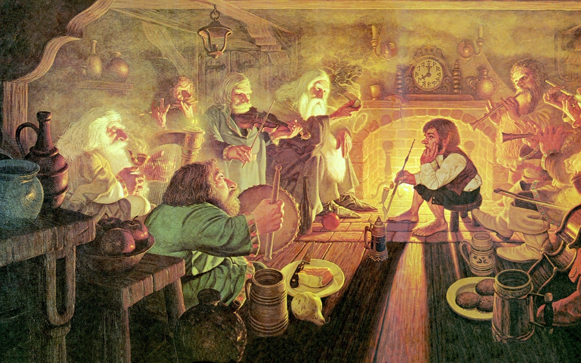 1920x1200 The Hobbit fantasy music gandalf the lord of the rings instructions fantasy  art fireplace bilbo baggins greg hildebrand wallpaper |  | 47985 |  ...