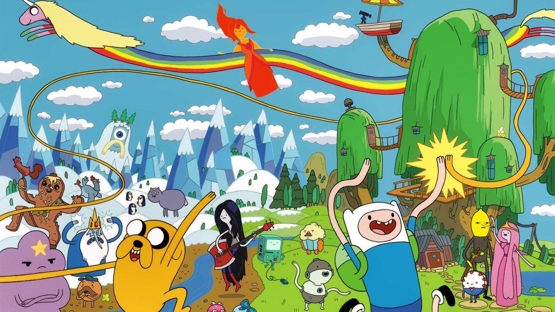 1920x1080 All Characters Adventure Time 1080p HD Wallpaper Background