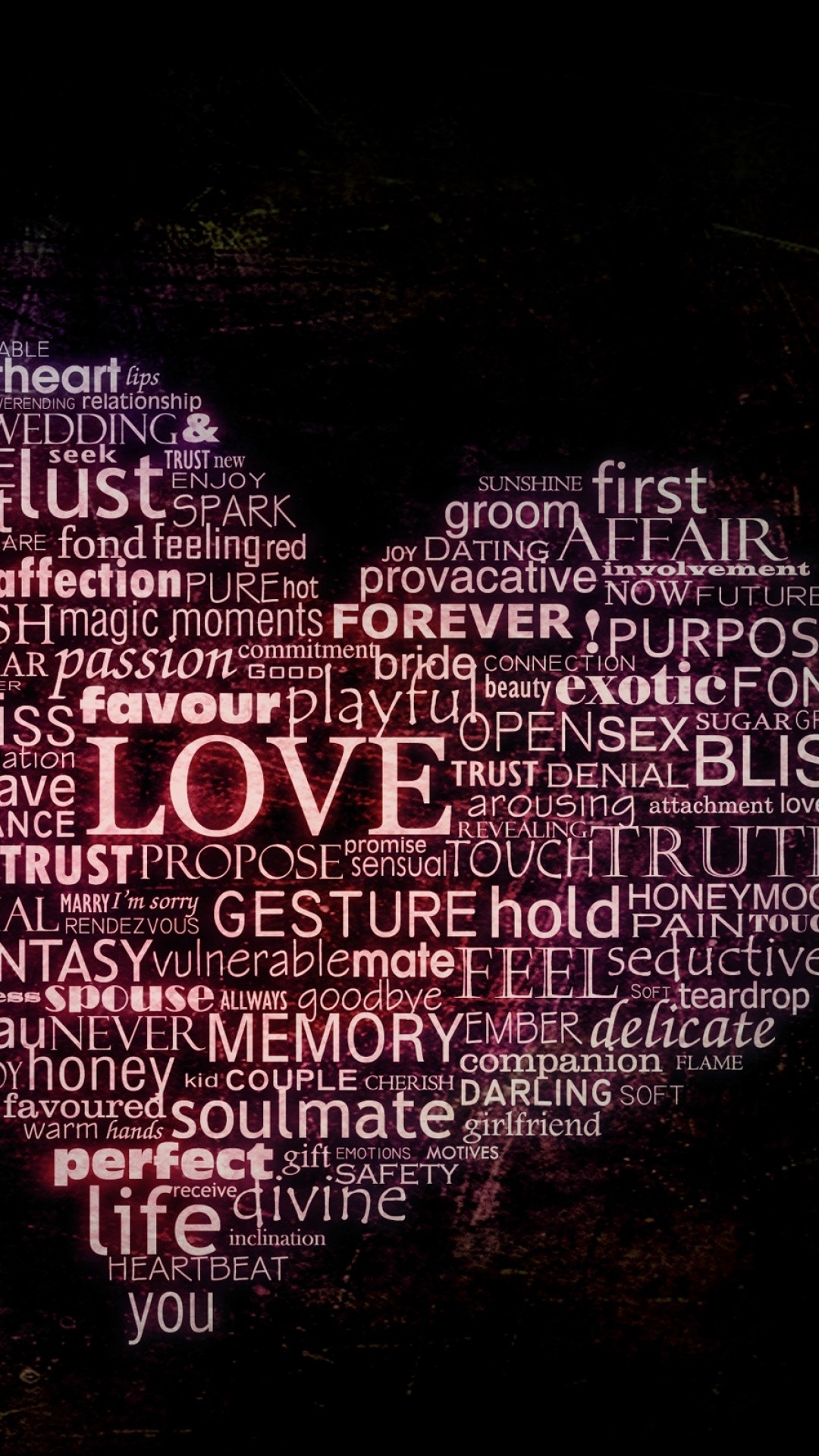 1080x1920 Artistic Love Word Heart. Wallpaper 161200
