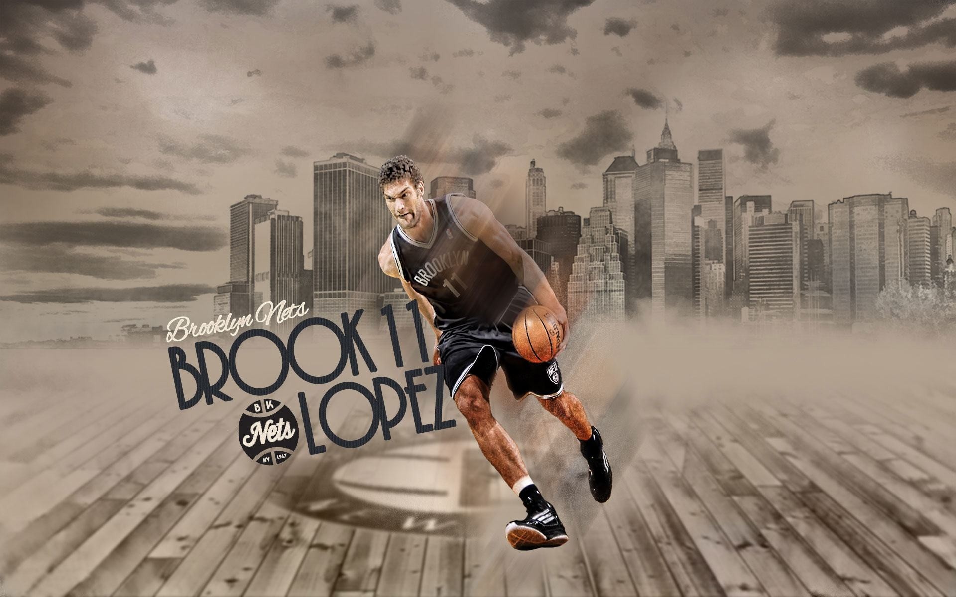 1920x1200 Wallpapers Backgrounds - Brook Lopez Brooklyn Nets 2013 Best Center NBA  Players Wallpaper
