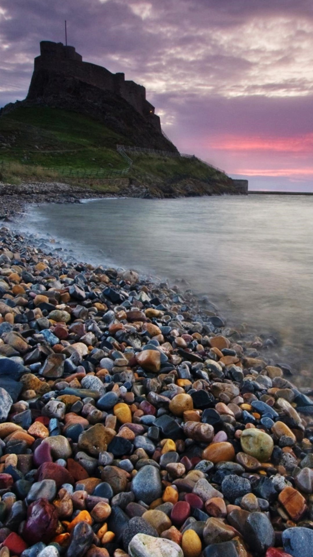 1080x1920 Landscapes Stone Beach Colorful Beautiful Nature Sunset
