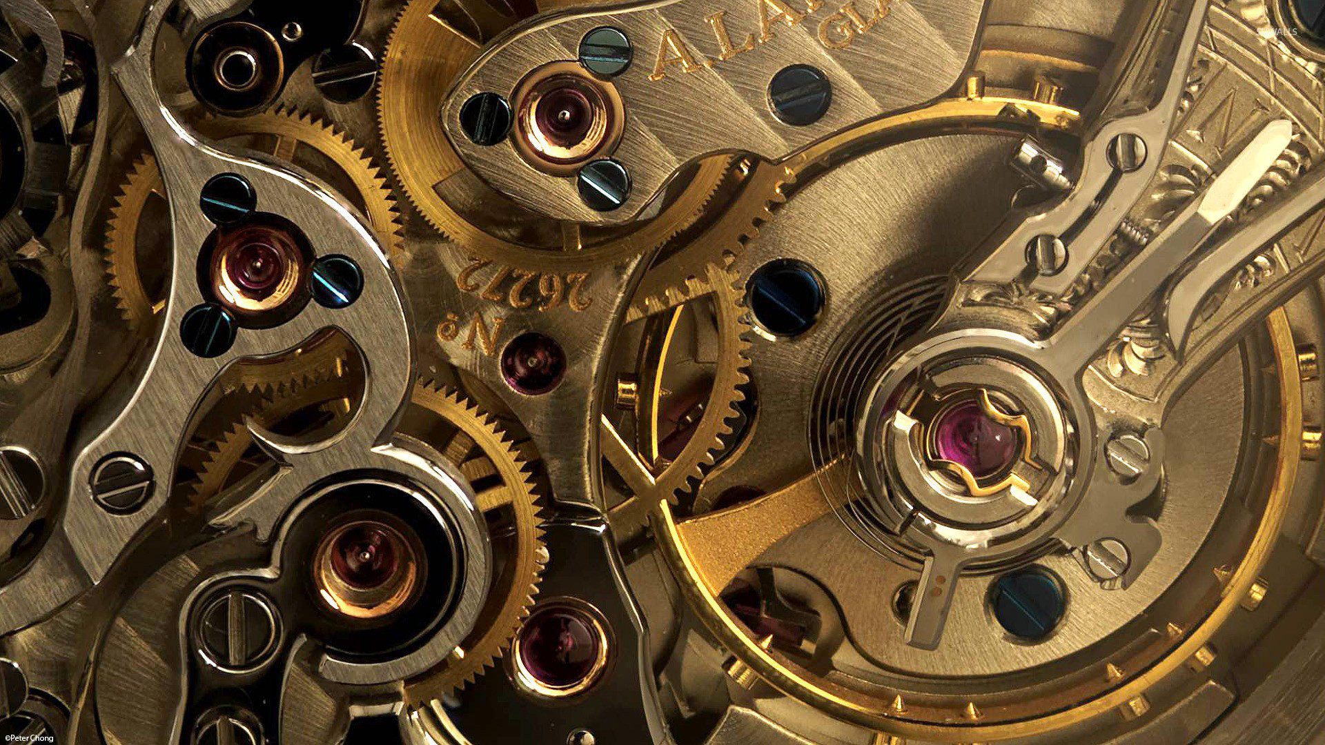 1920x1080 Golden watch gears wallpaper