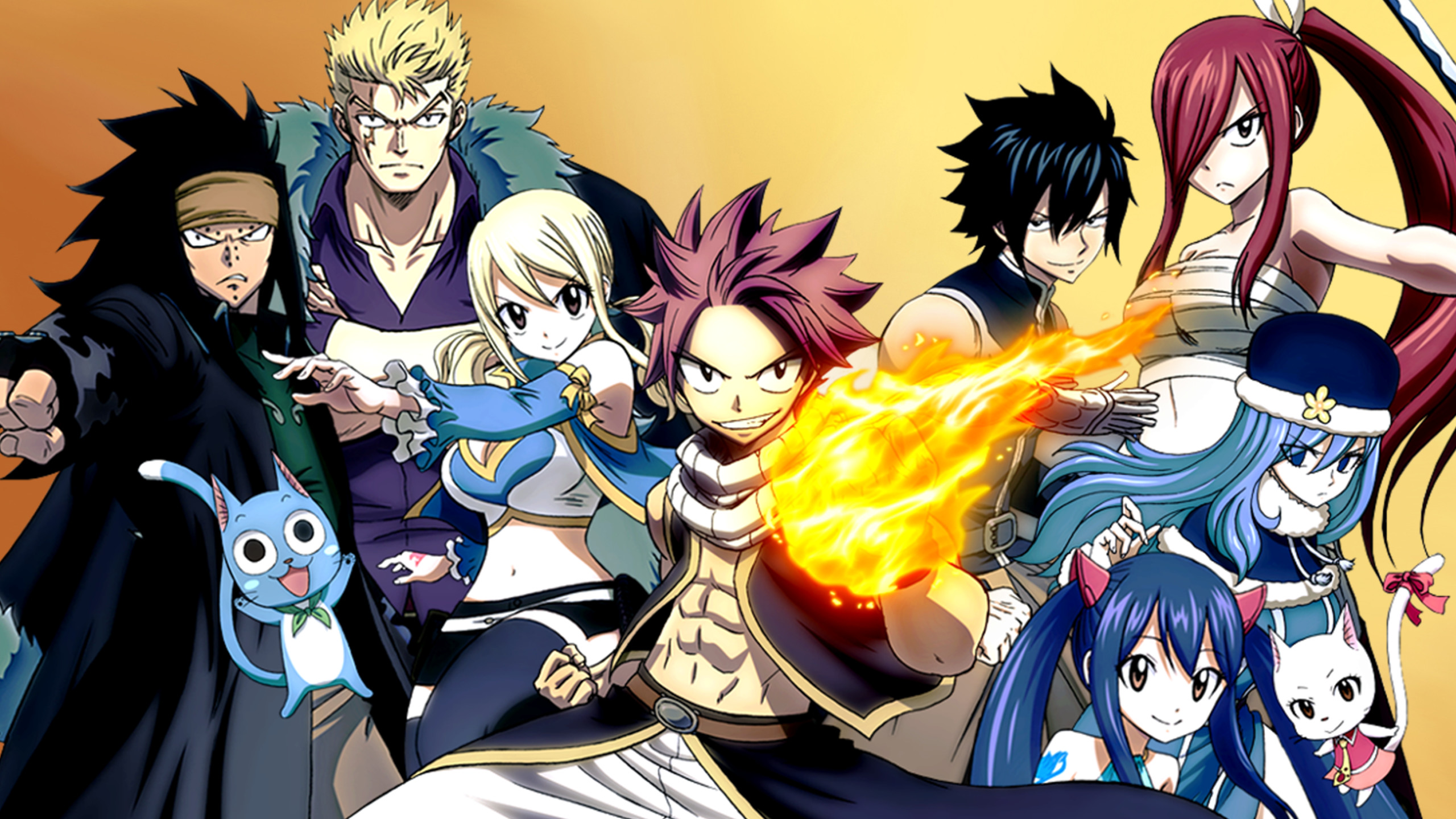 2560x1440 Anime - Fairy Tail Lucy Heartfilia Natsu Dragneel Wendy Marvell Erza  Scarlet Gray Fullbuster Charles (