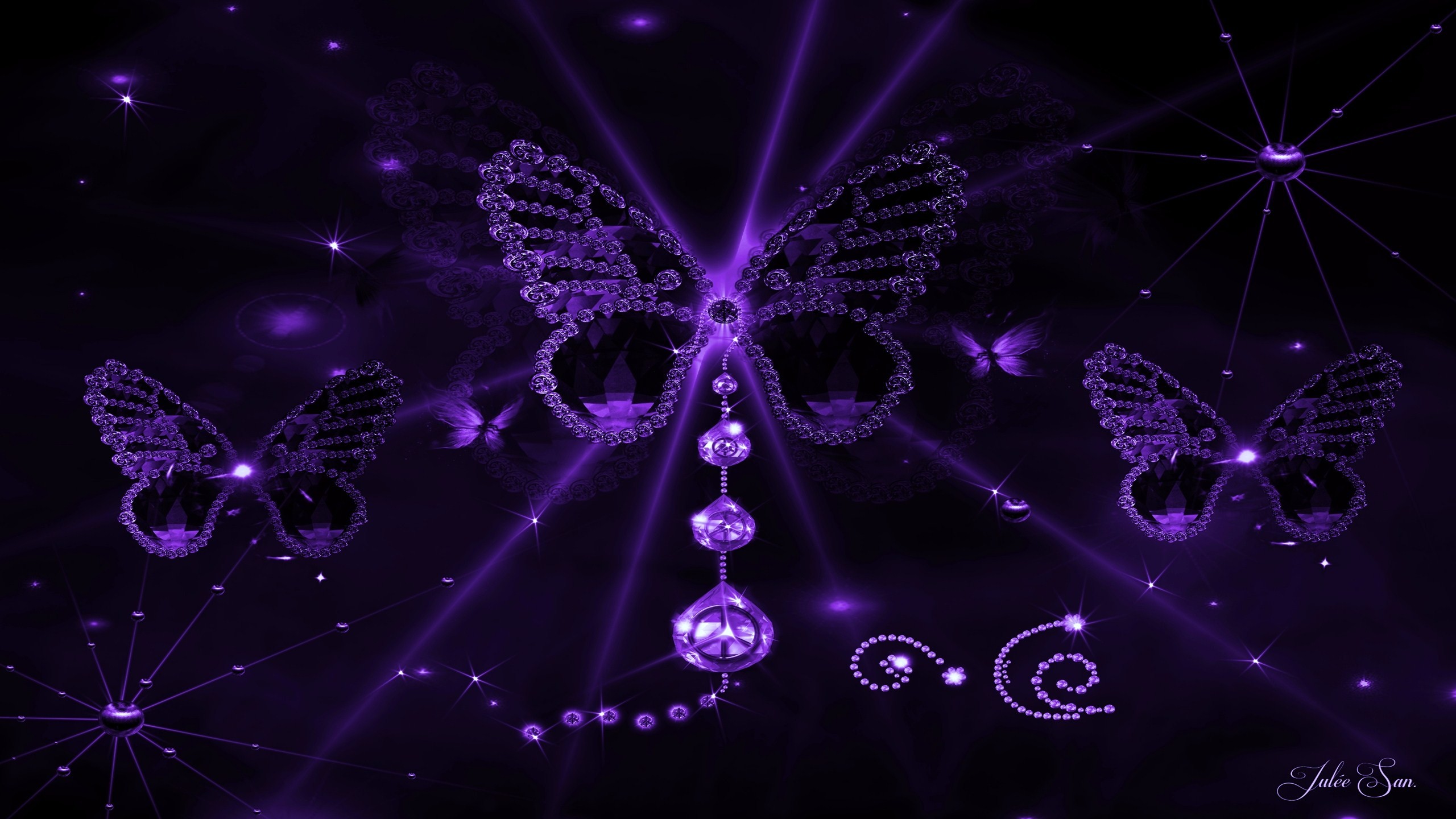 2560x1440 ... FZ653: Purple Butterfly Desktop Wallpaper, Purple Butterfly .