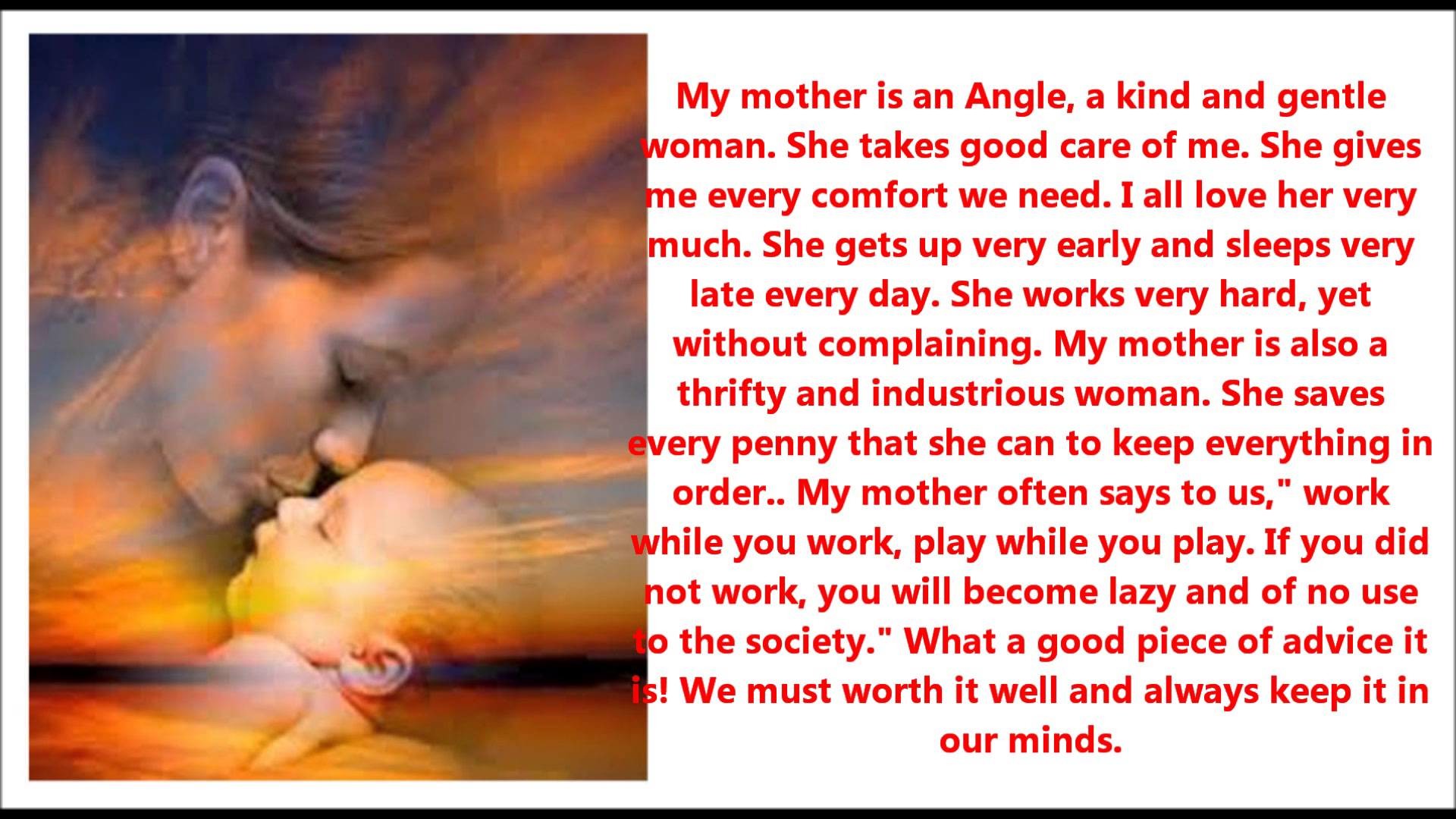 1920x1080 Short Essay on mother, Composition on Mother, Creative writing about Mothe