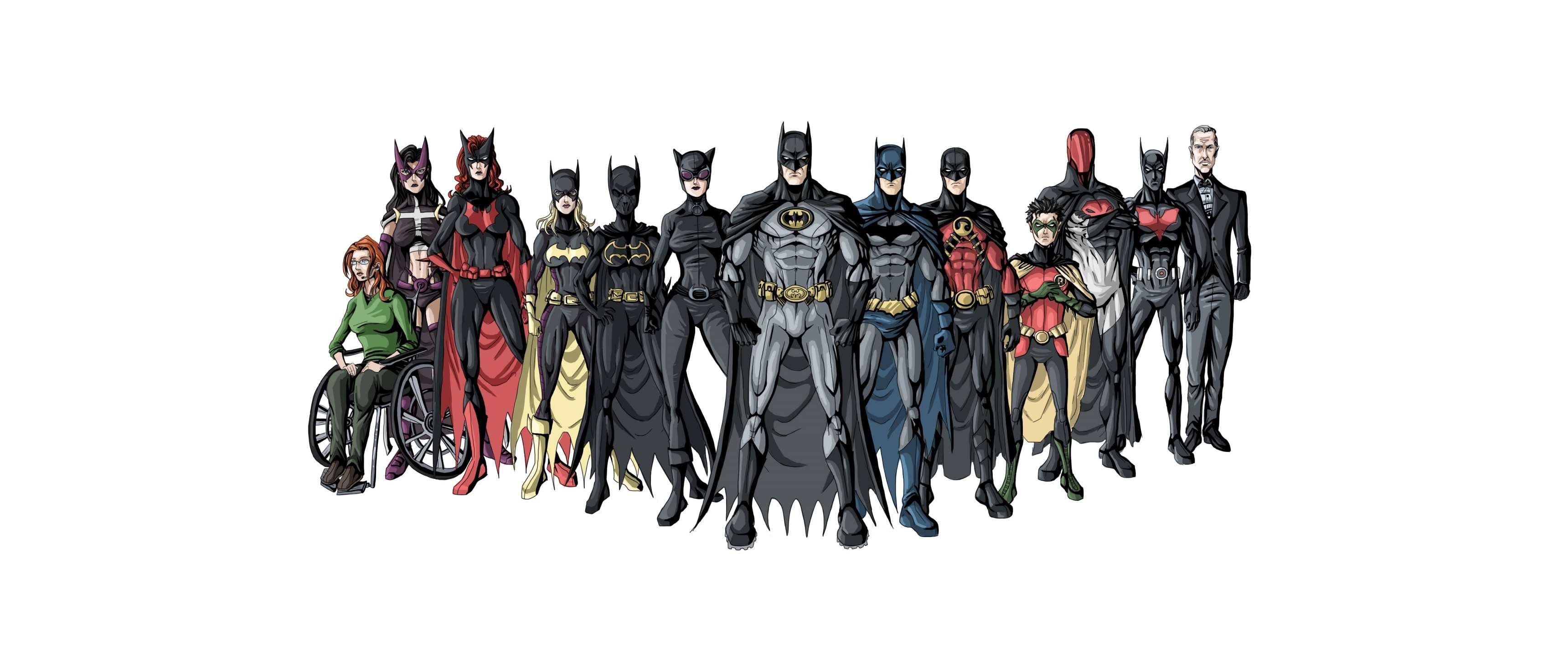 3440x1440 Comics - Batman Huntress (DC Comics) Batgirl Catwoman Robin (Batman) Red  Robin