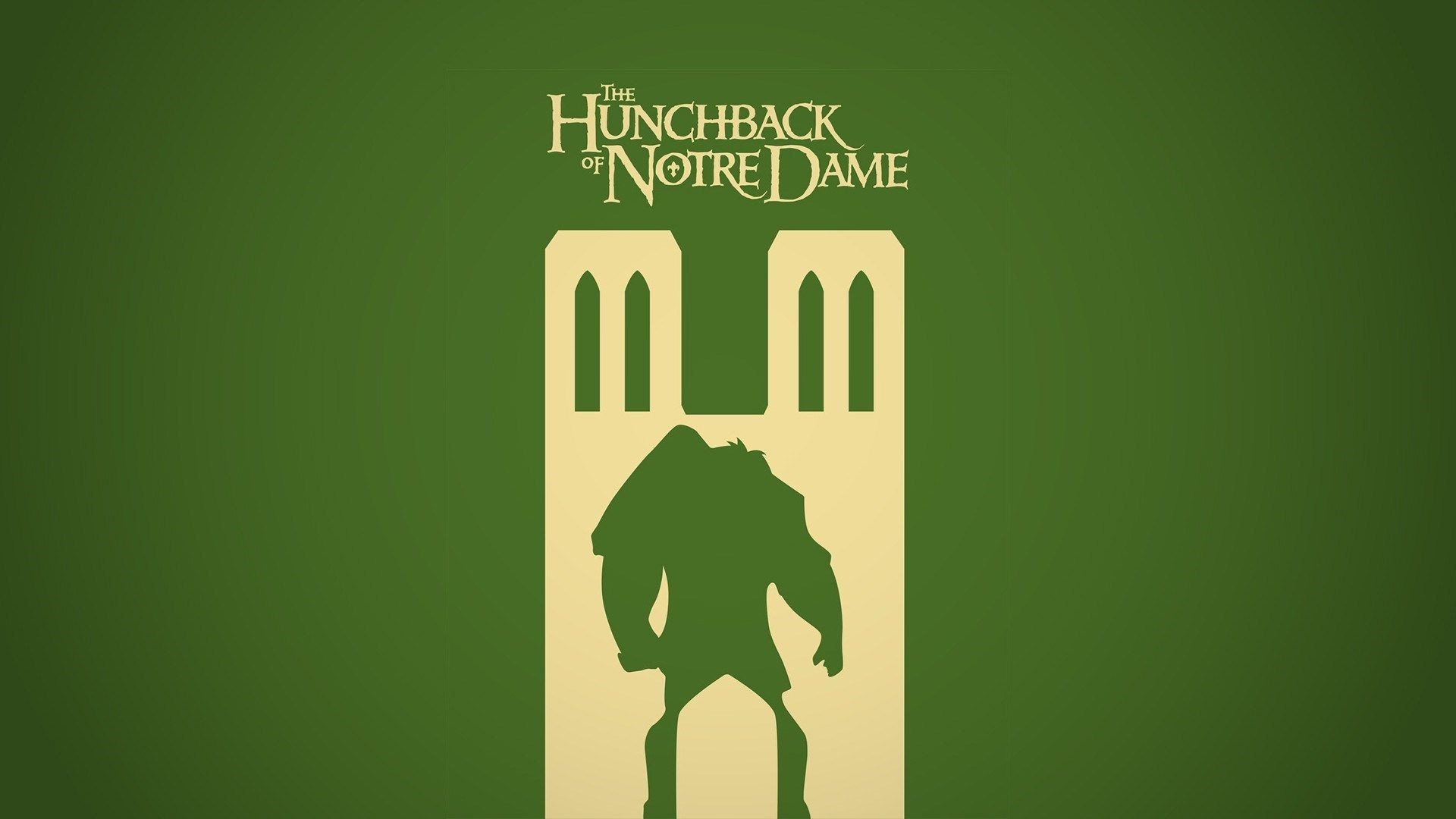 1920x1080 the hunchback of notre dame minimalist monster vector green .