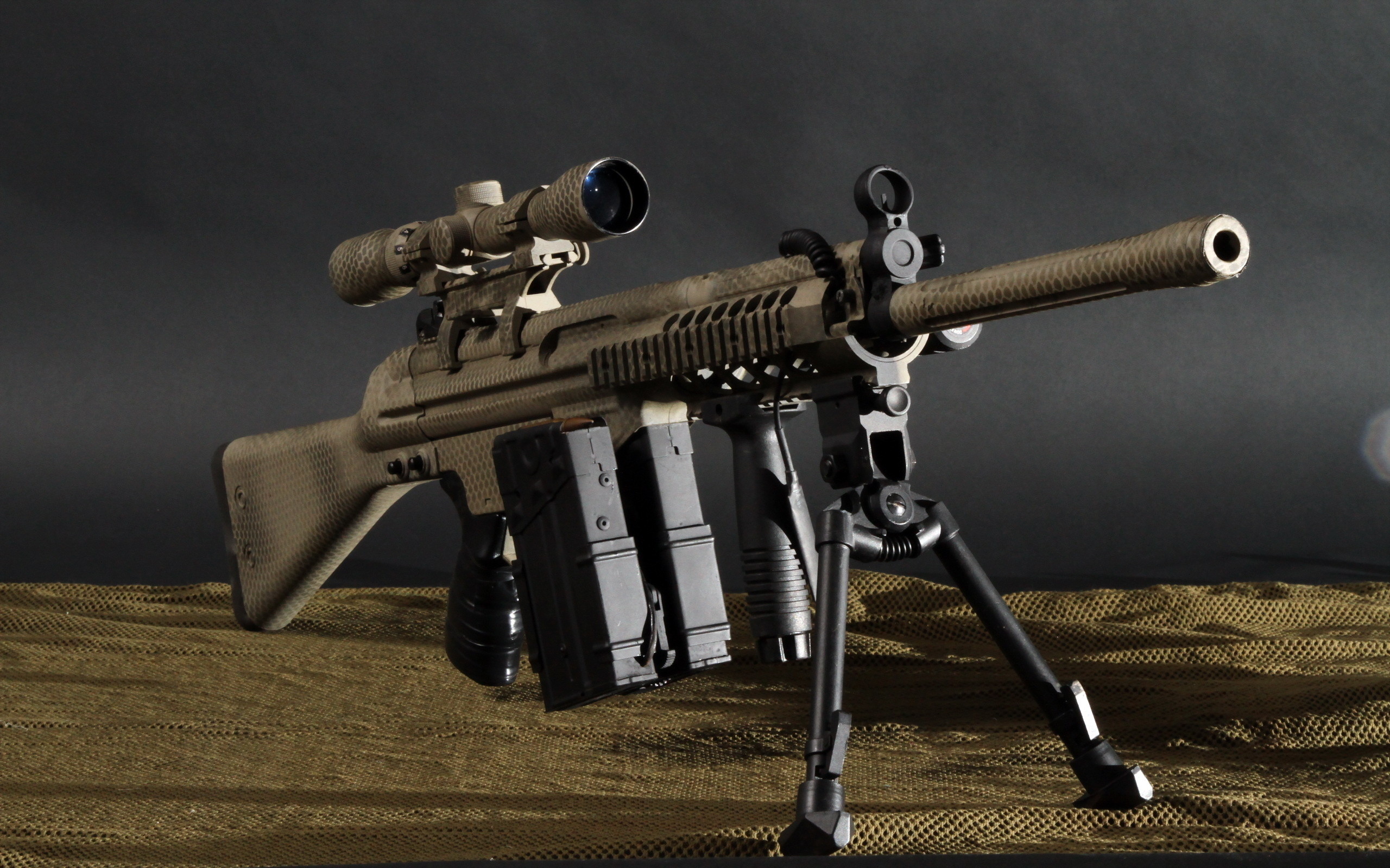 2560x1600 gun weapon soldier sniper rifle Marksman machine gun cannon automatic rifle  guns firearm hk51