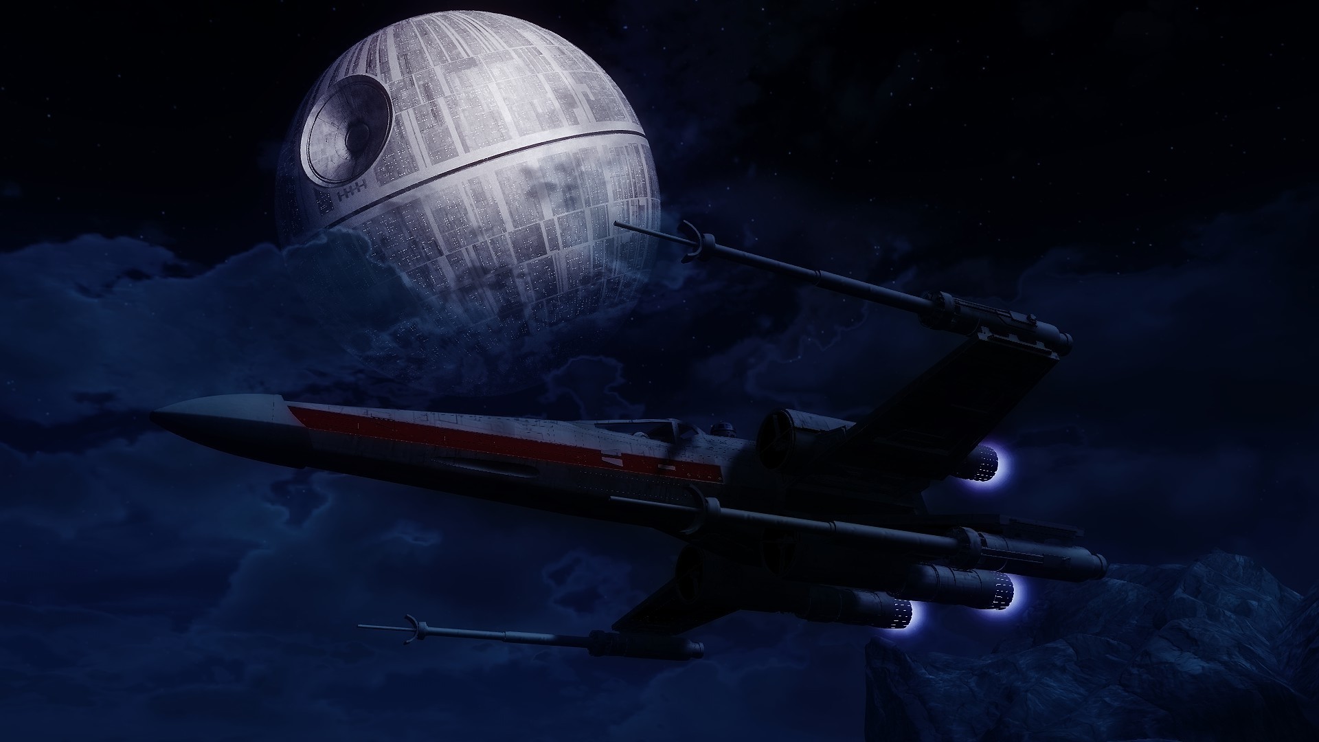 1920x1080 Star Wars, Artwork, Death Star, X wing Wallpapers HD / Desktop and Mobile  Backgrounds