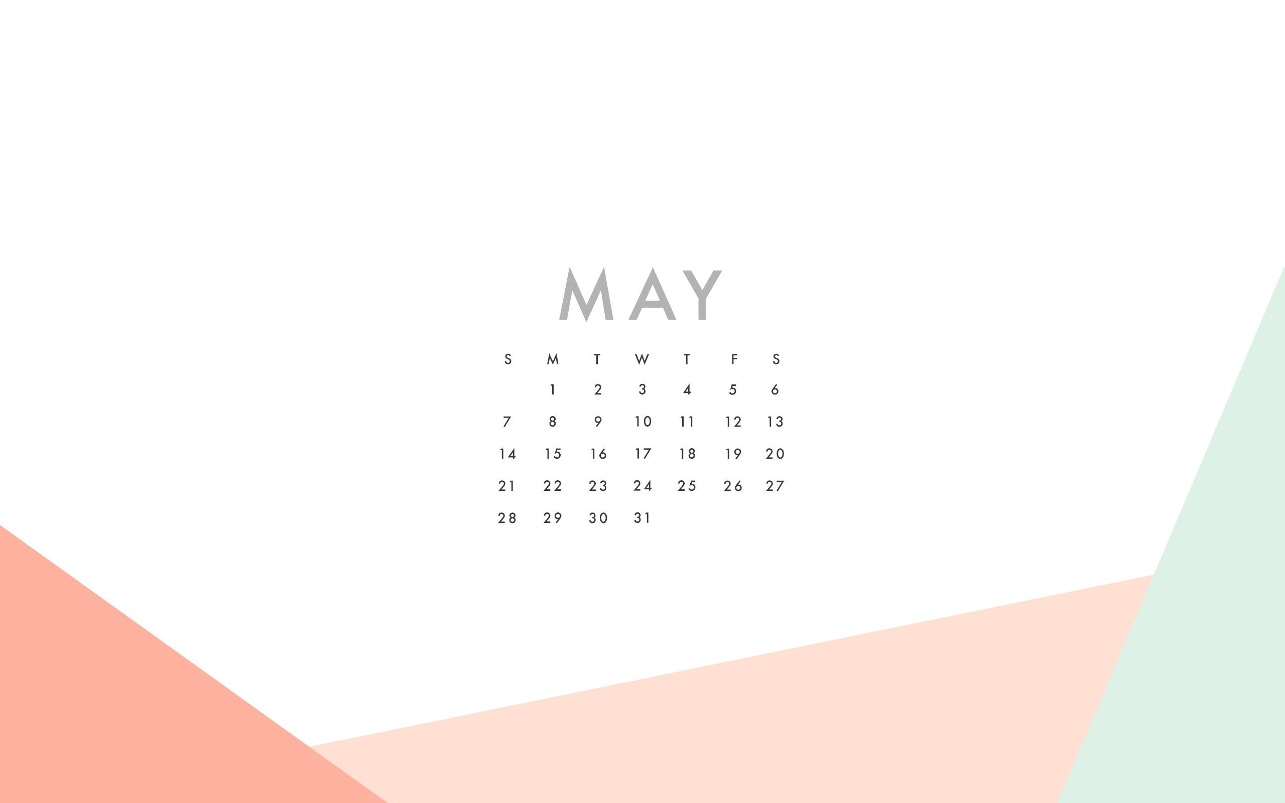 2560x1600 May Desktop Calendar from The Blog Market (click here to download)