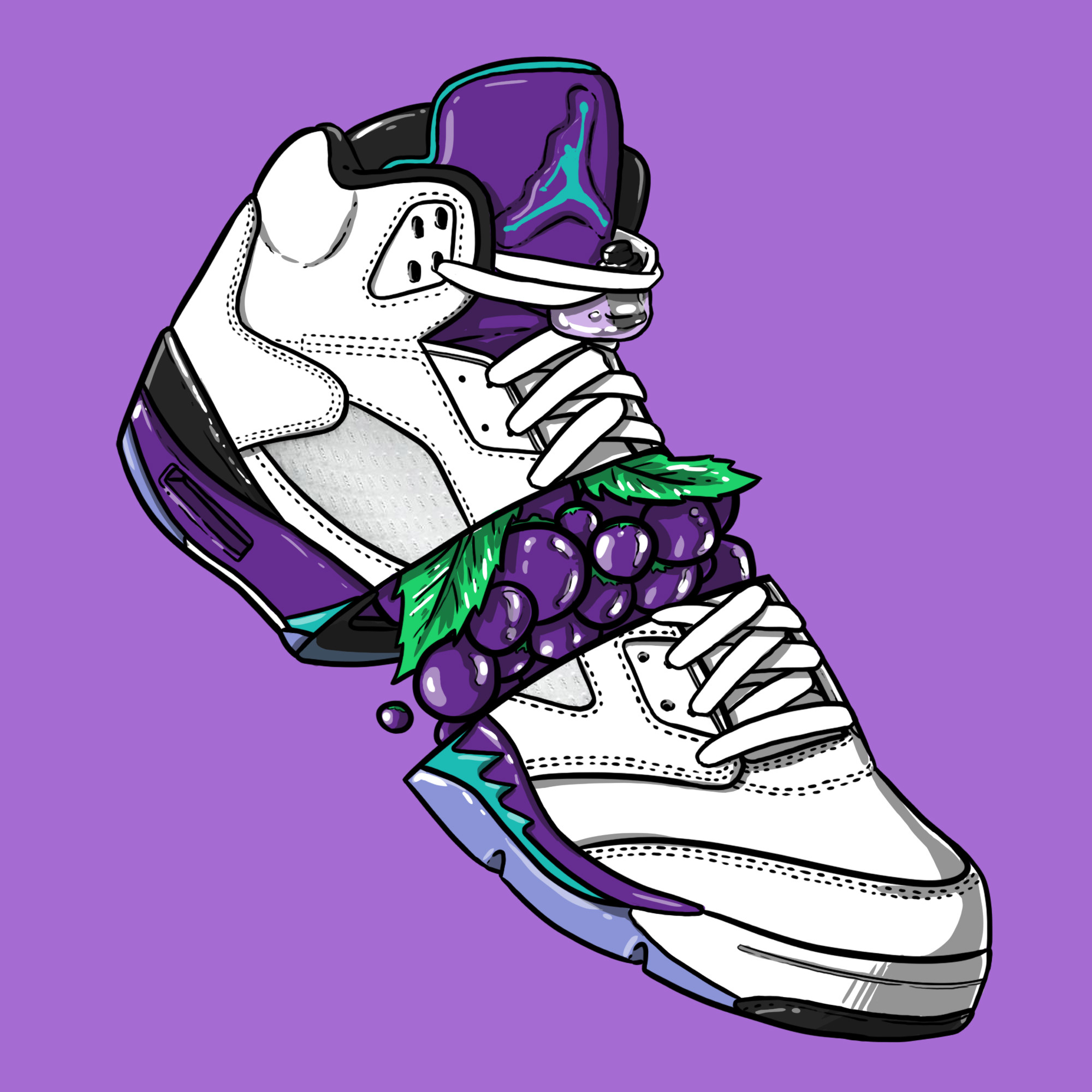 2000x2000 Sneaker Art - Jordan V "Grape"
