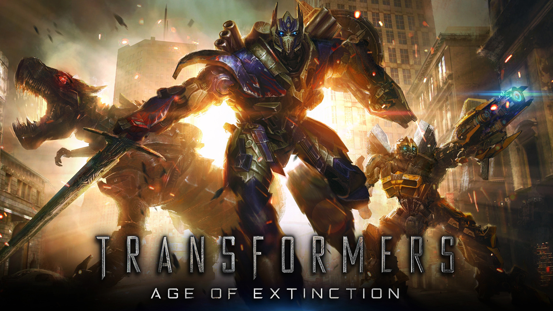 1920x1080 grimlock, optimus prime and bumblebee in transformers age of extinction
